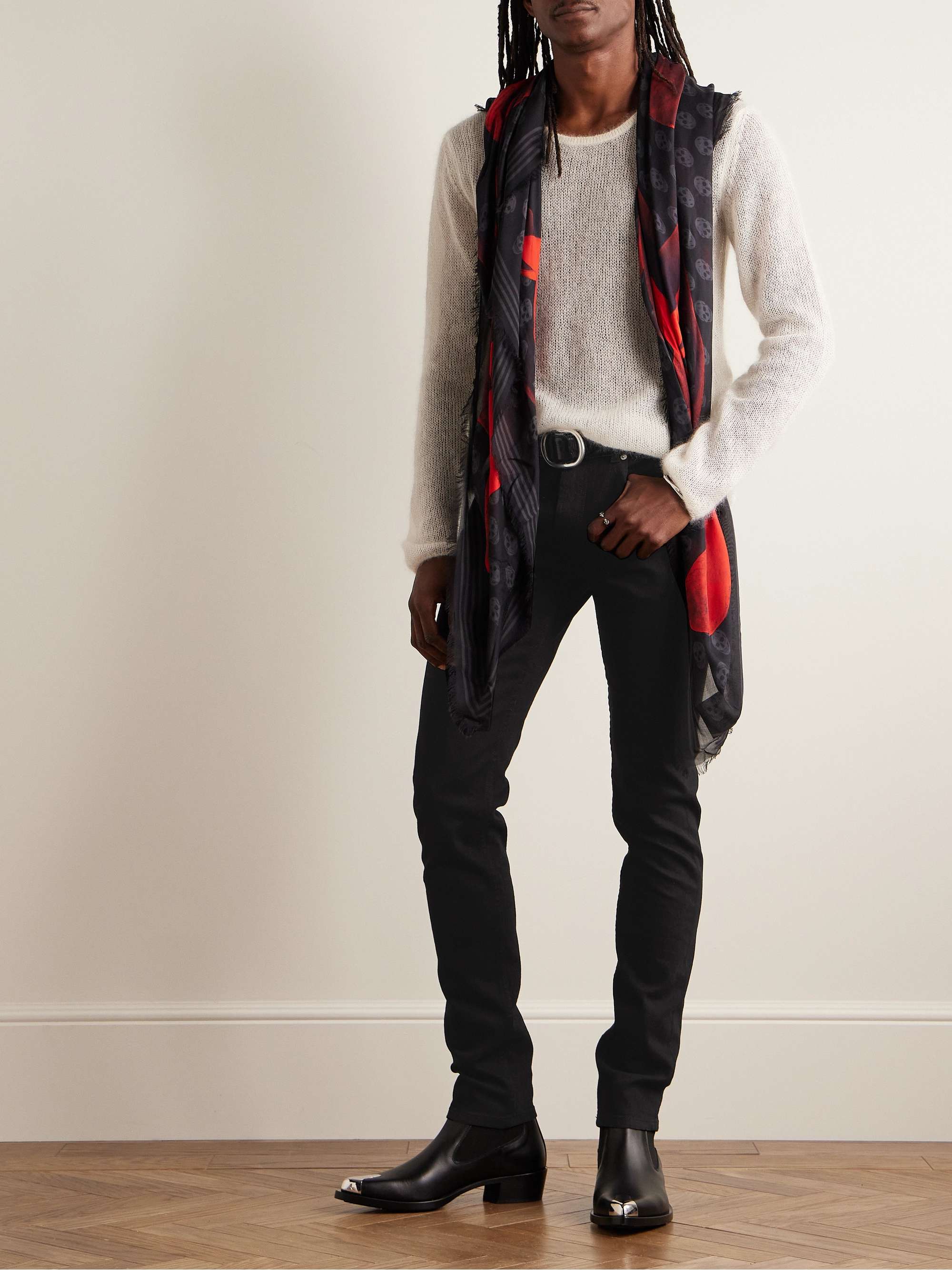 Skinny-Fit Logo-Embroidered Jeans view
