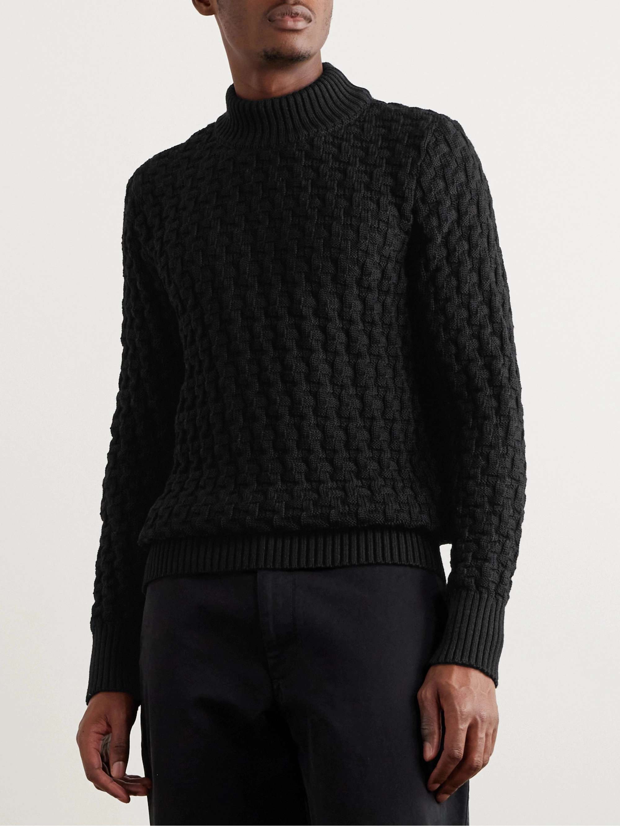 Stark Slim-Fit Cable-Knit Merino Wool Sweater view