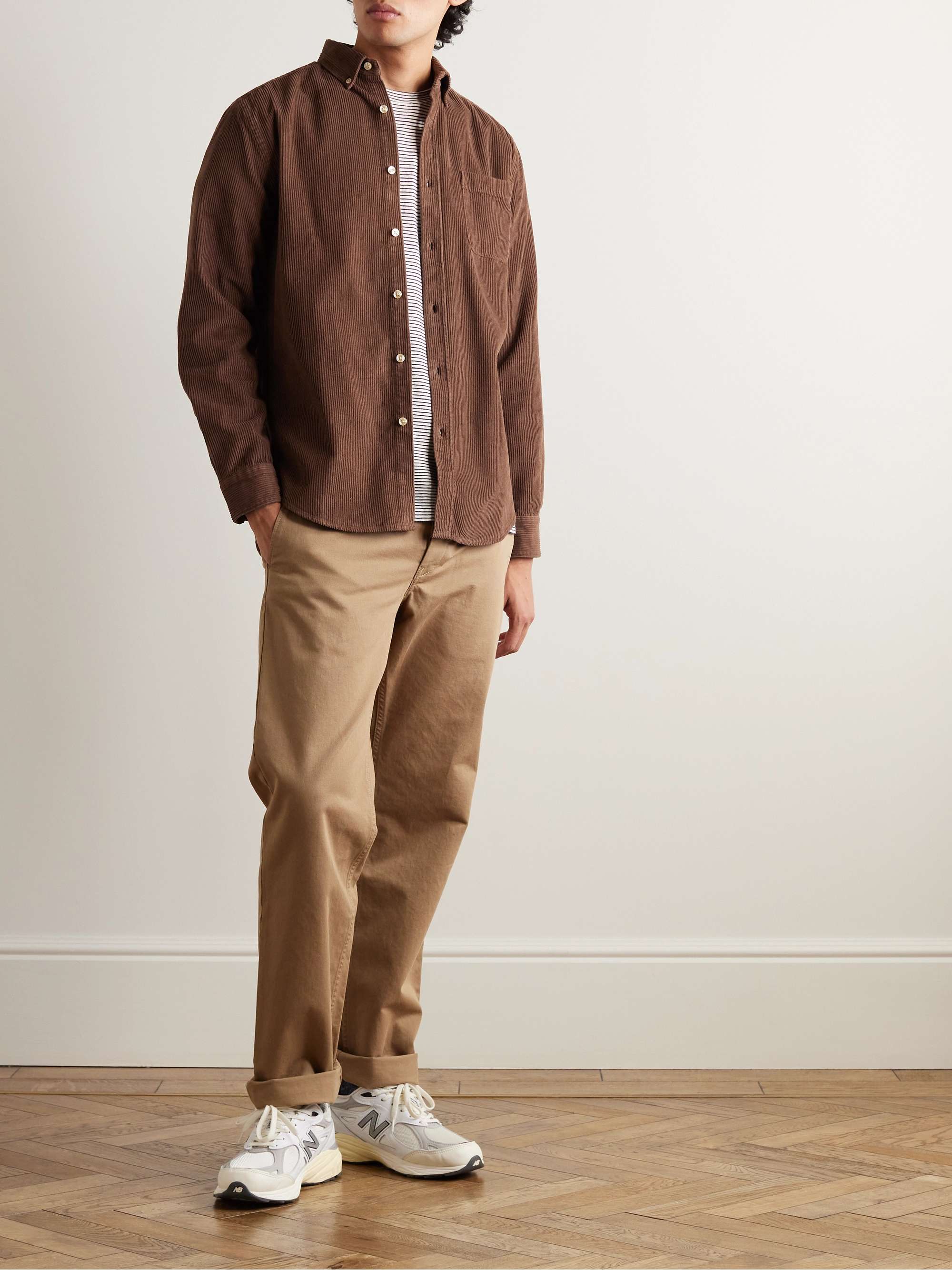 Lobo Button-Down Collar Cotton-Corduroy Shirt view