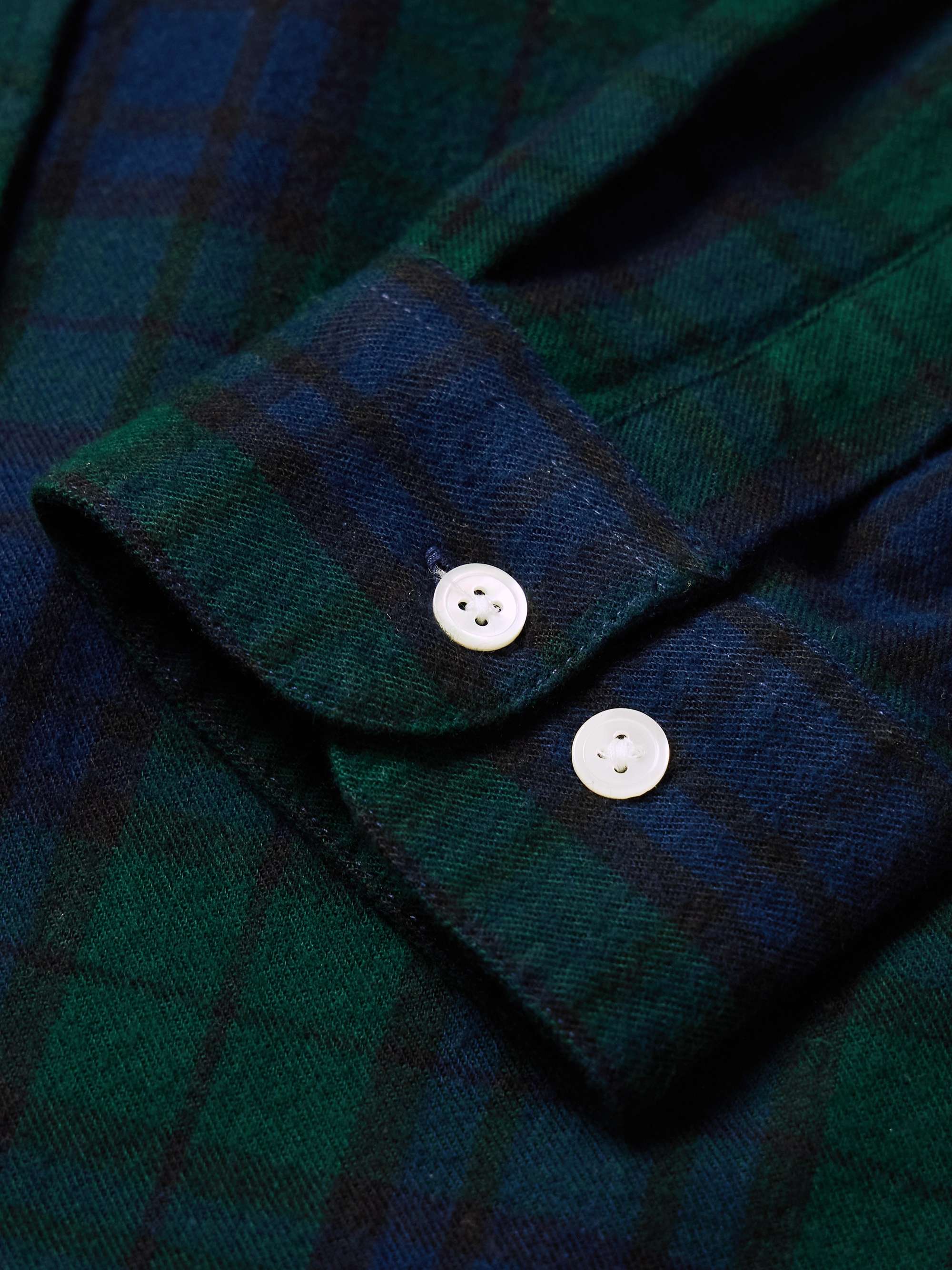 Bonfim Button-Down Collar Checked Cotton-Flannel Shirt view