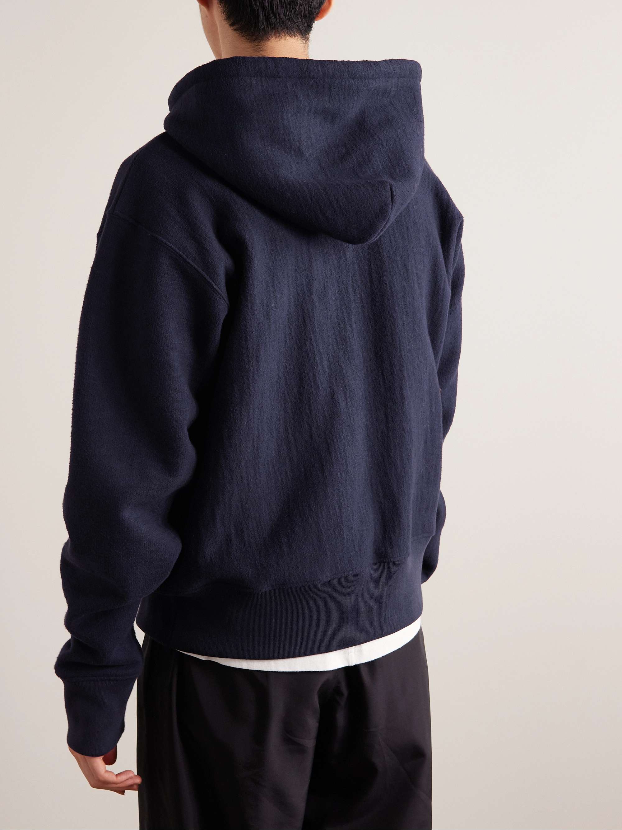Naoki Brushed Cotton-Jersey Hoodie view