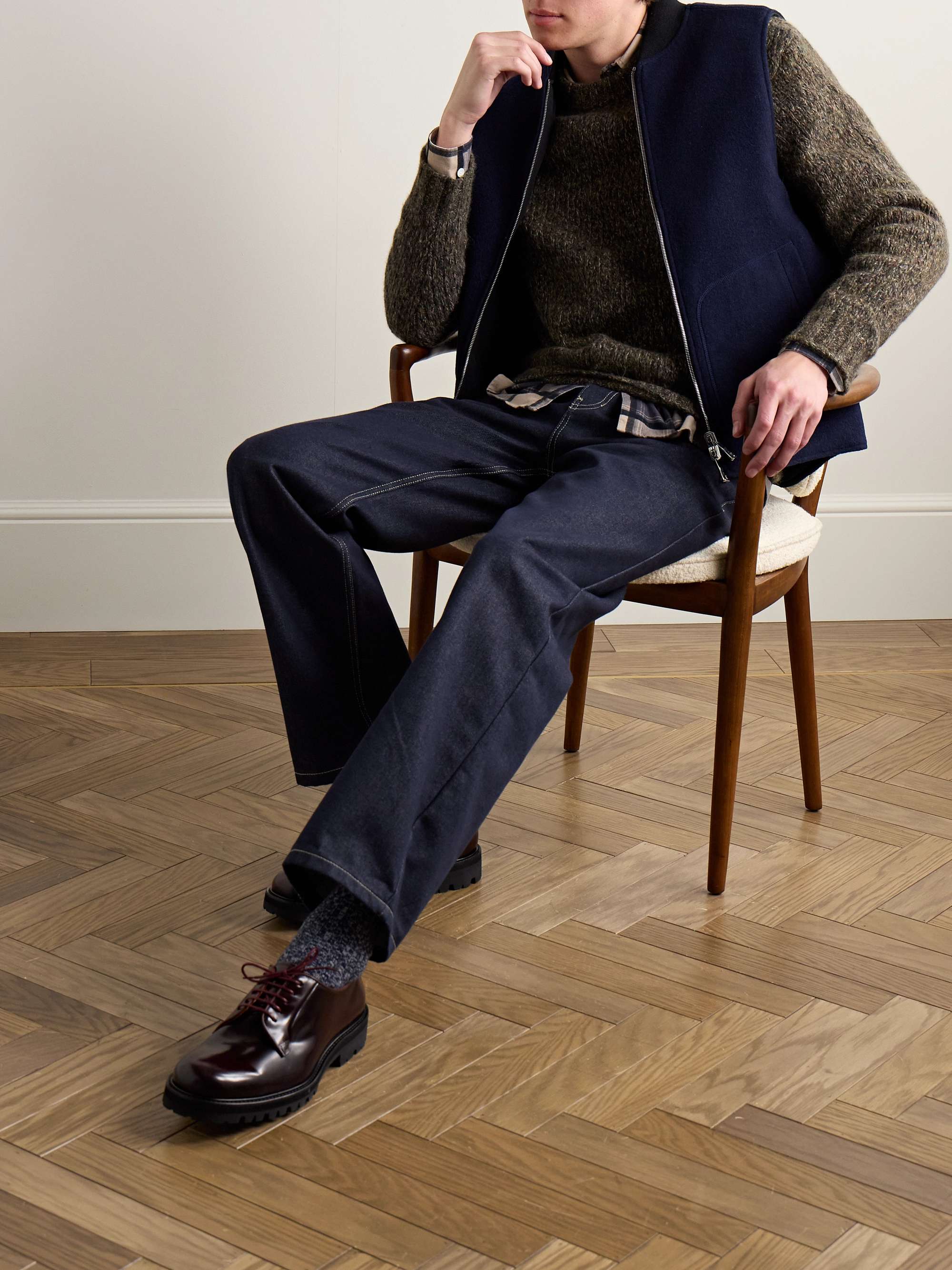Reversible Padded Wool-Blend Gilet view
