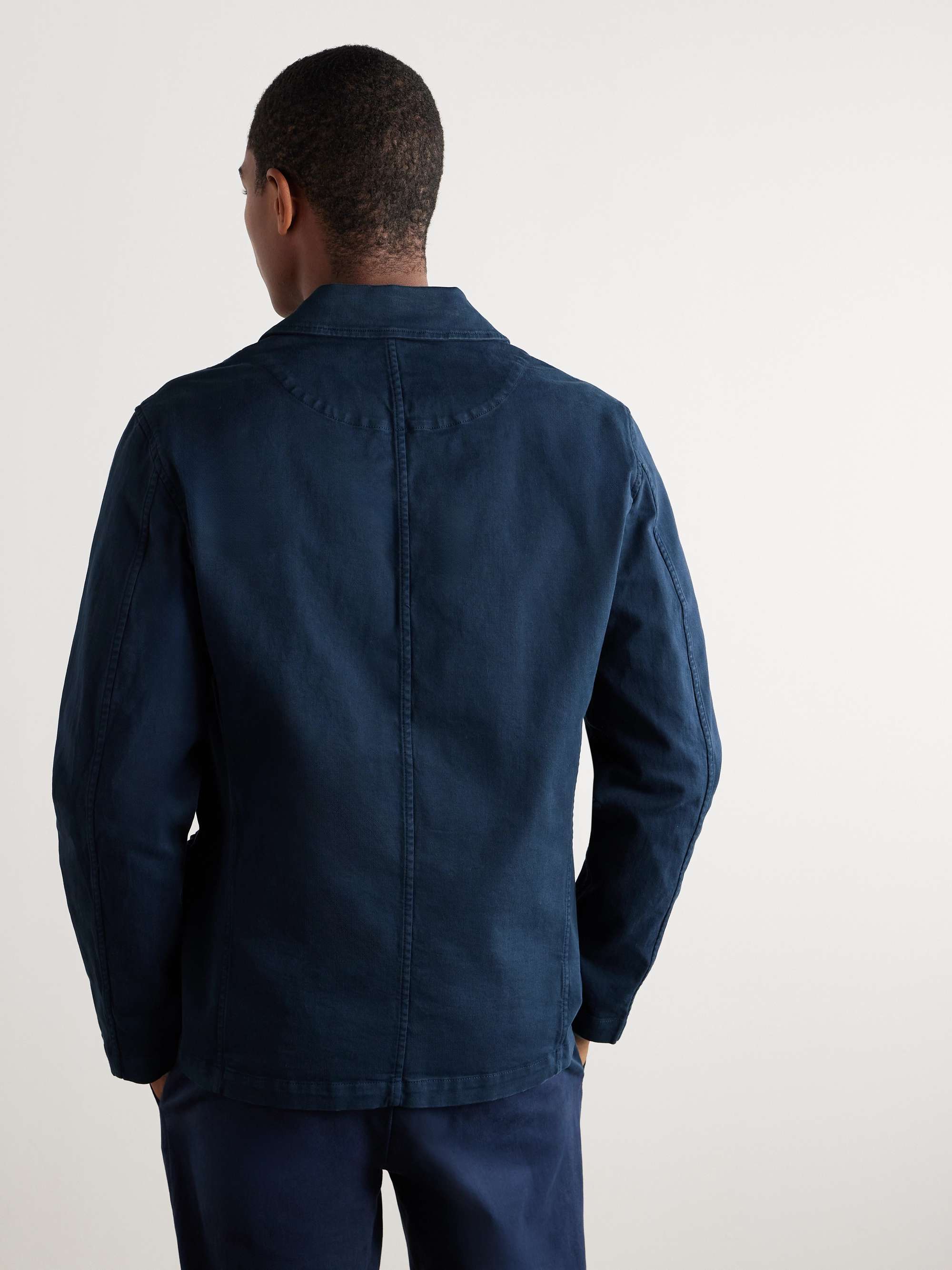 Garment-Dyed Stretch-Cotton Twill Blazer view