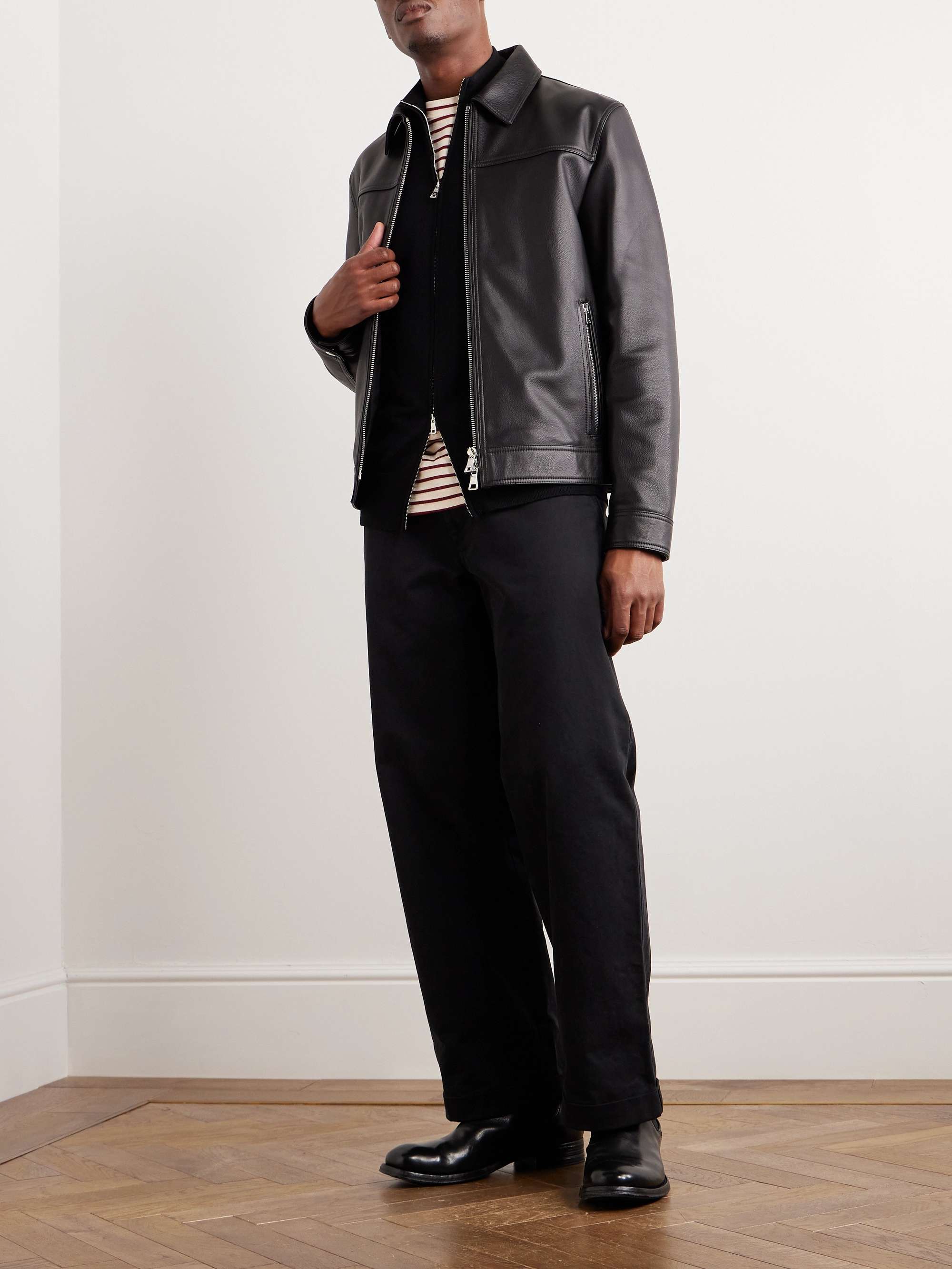 Richard Merino Wool Zip-Up Cardigan view