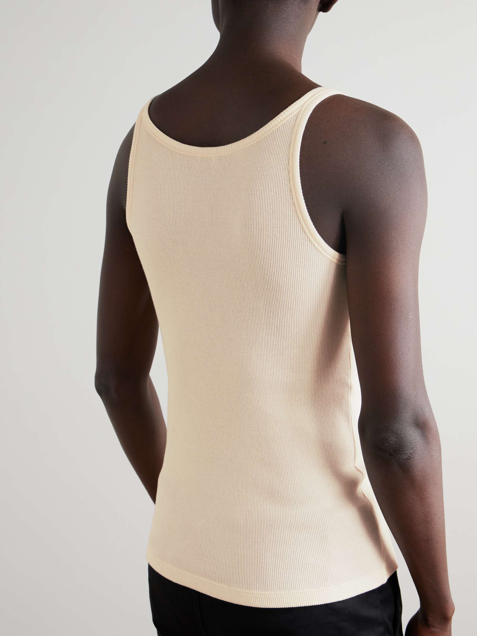 Slim-Fit Logo-Embroidered Ribbed Cotton-Jersey Tank Top view