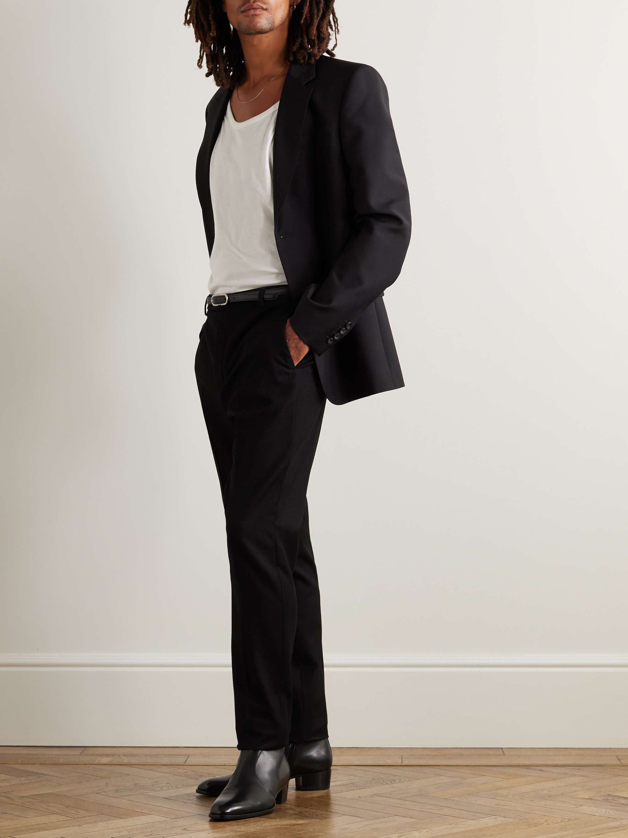 Slim-Fit Wool-Flannel Trousers view