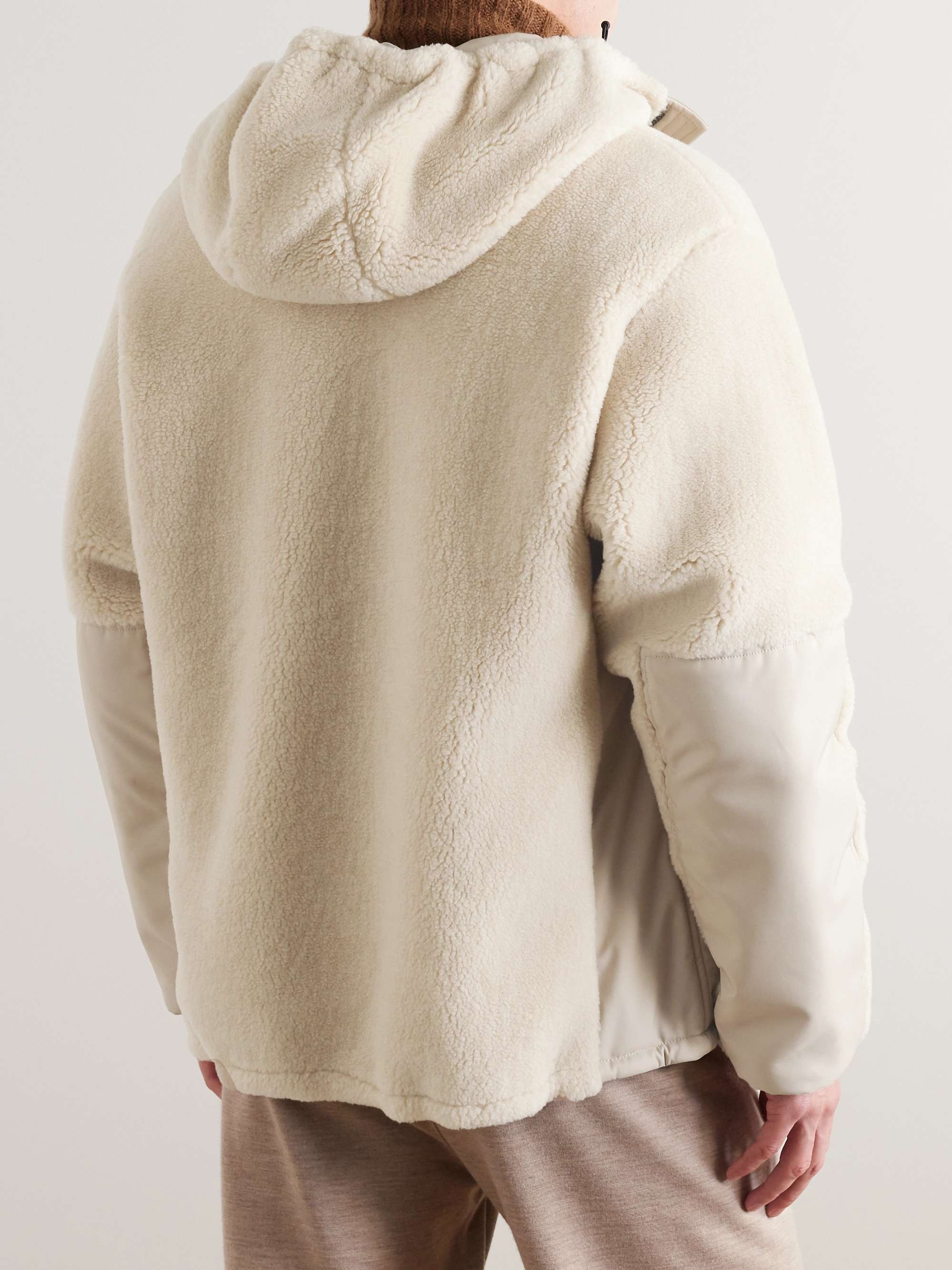 Shell-Trimmed Cashmere and Silk-Blend Fleece Jacket view