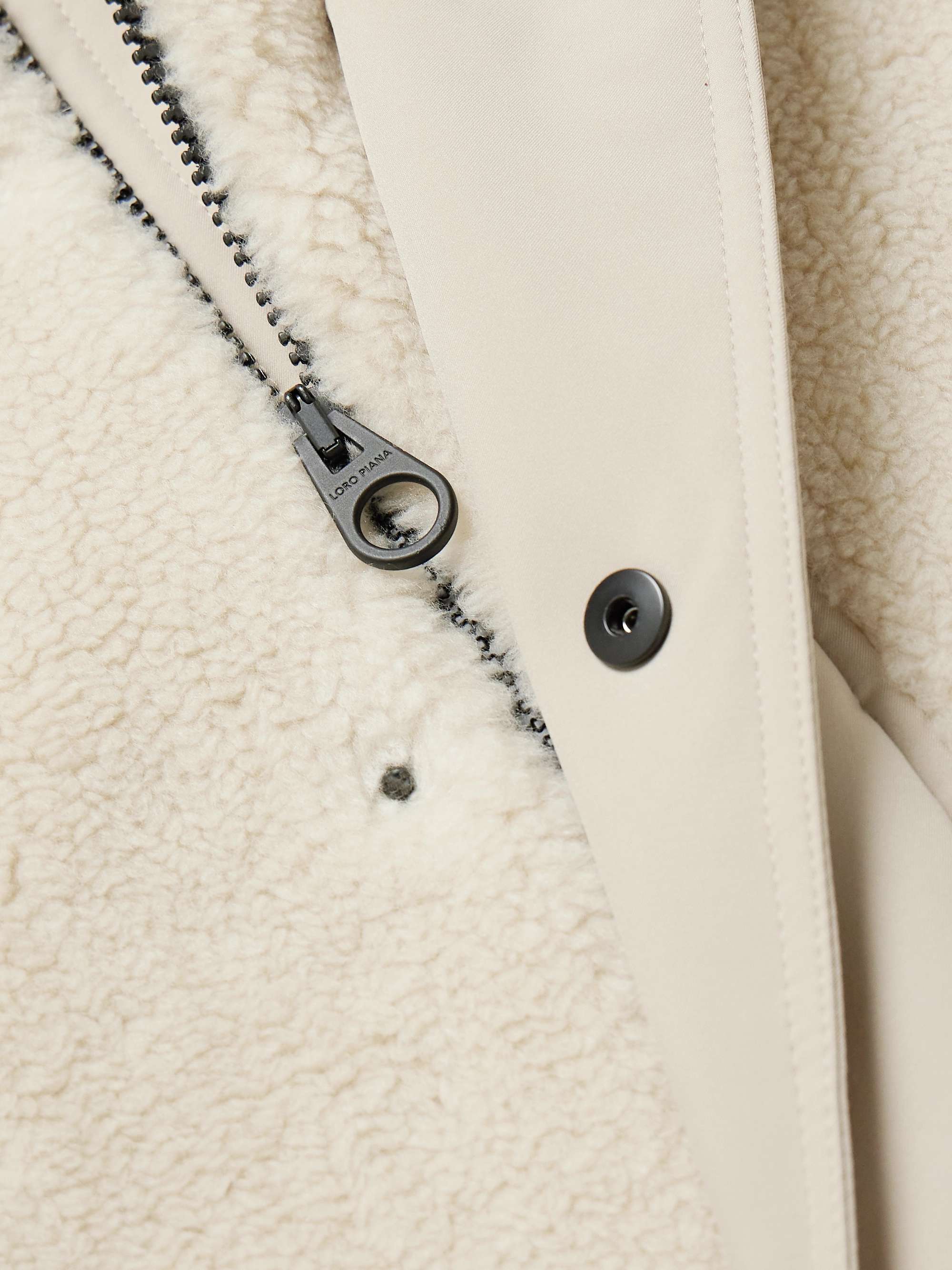 Shell-Trimmed Cashmere and Silk-Blend Fleece Jacket view