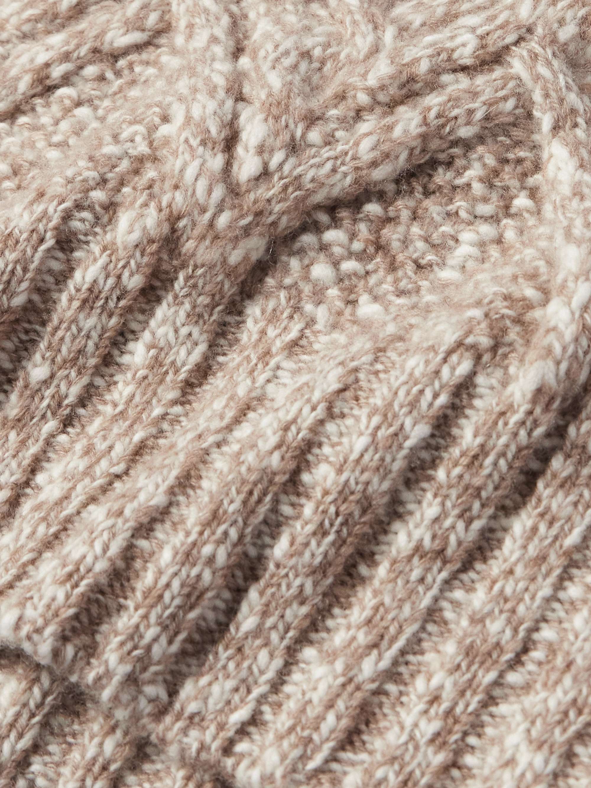 Mélange Cable-Knit Wool and Cashmere-Blend Sweater view