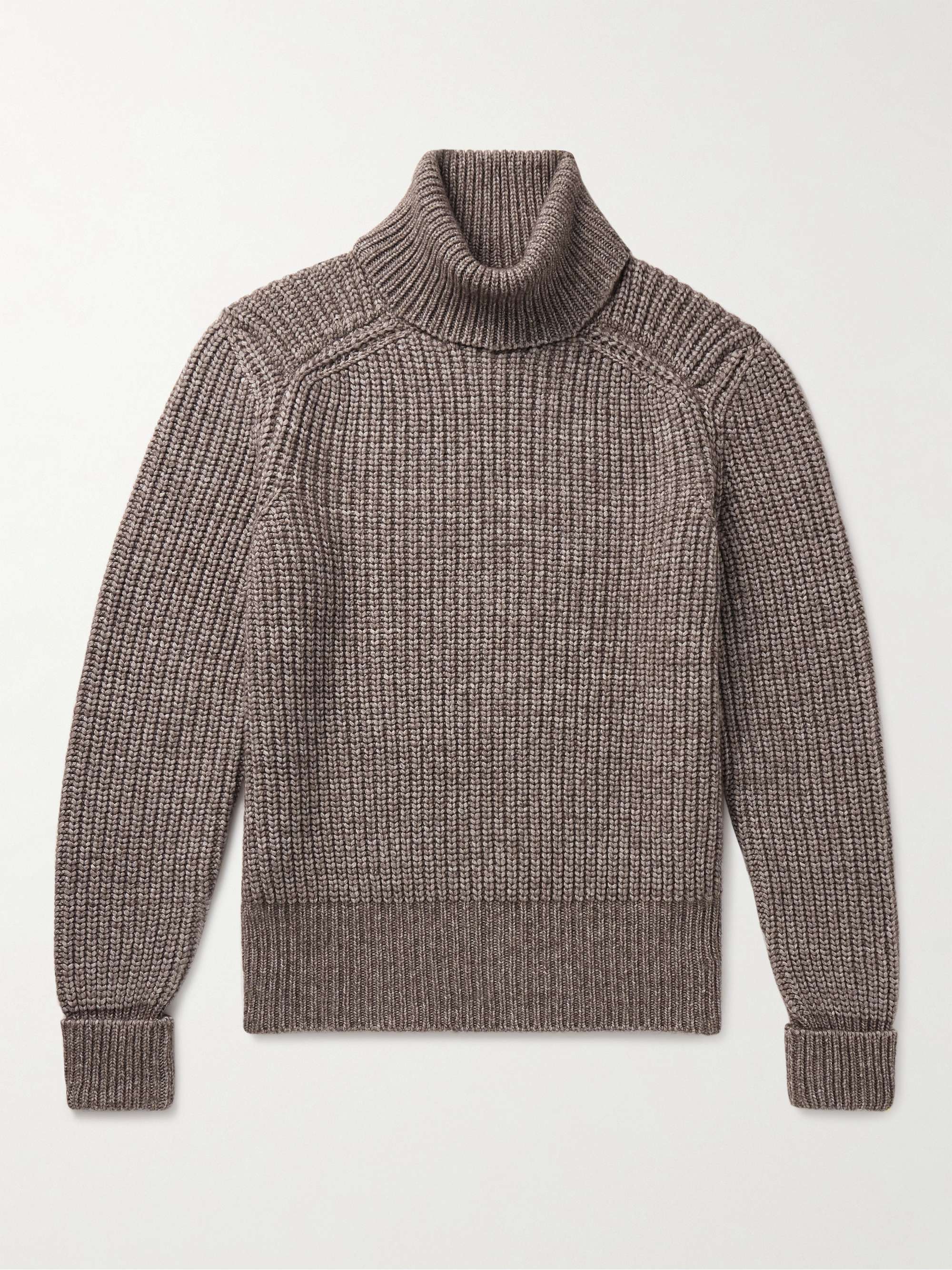 Ribbed Cotton, Yak and Virgin Wool-Blend Rollneck Sweater view