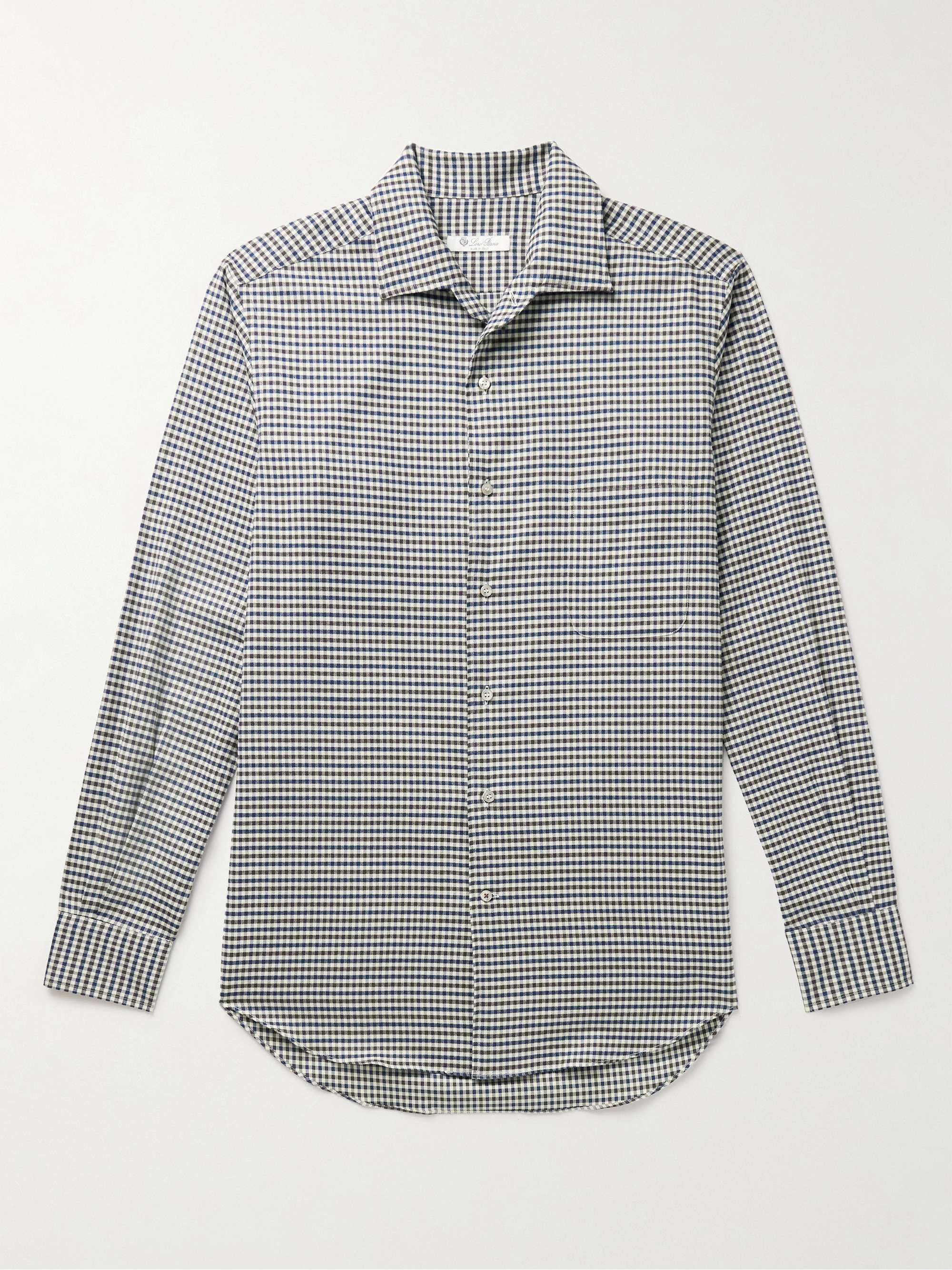 Logo-Appliquéd Checked Cotton-Flannel Shirt view