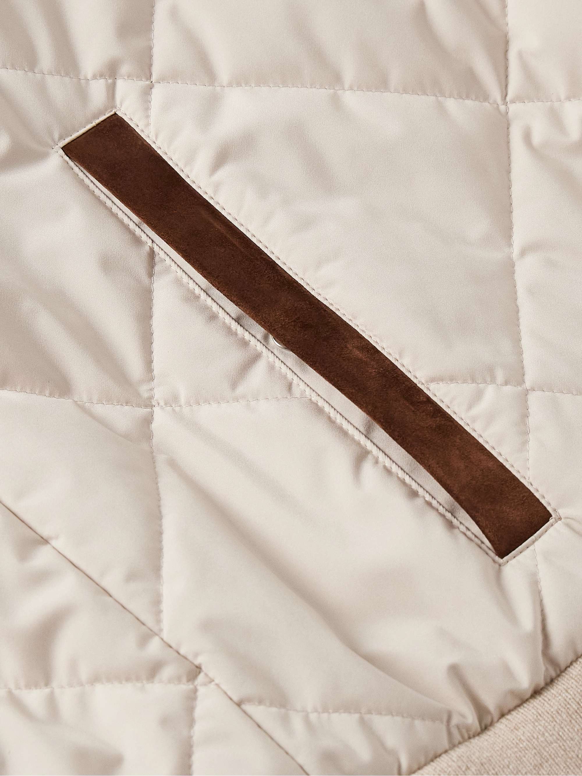 Arosa Reversible Suede-Trimmed Cashfur and Quilted Wind Shell Bomber Jacket view