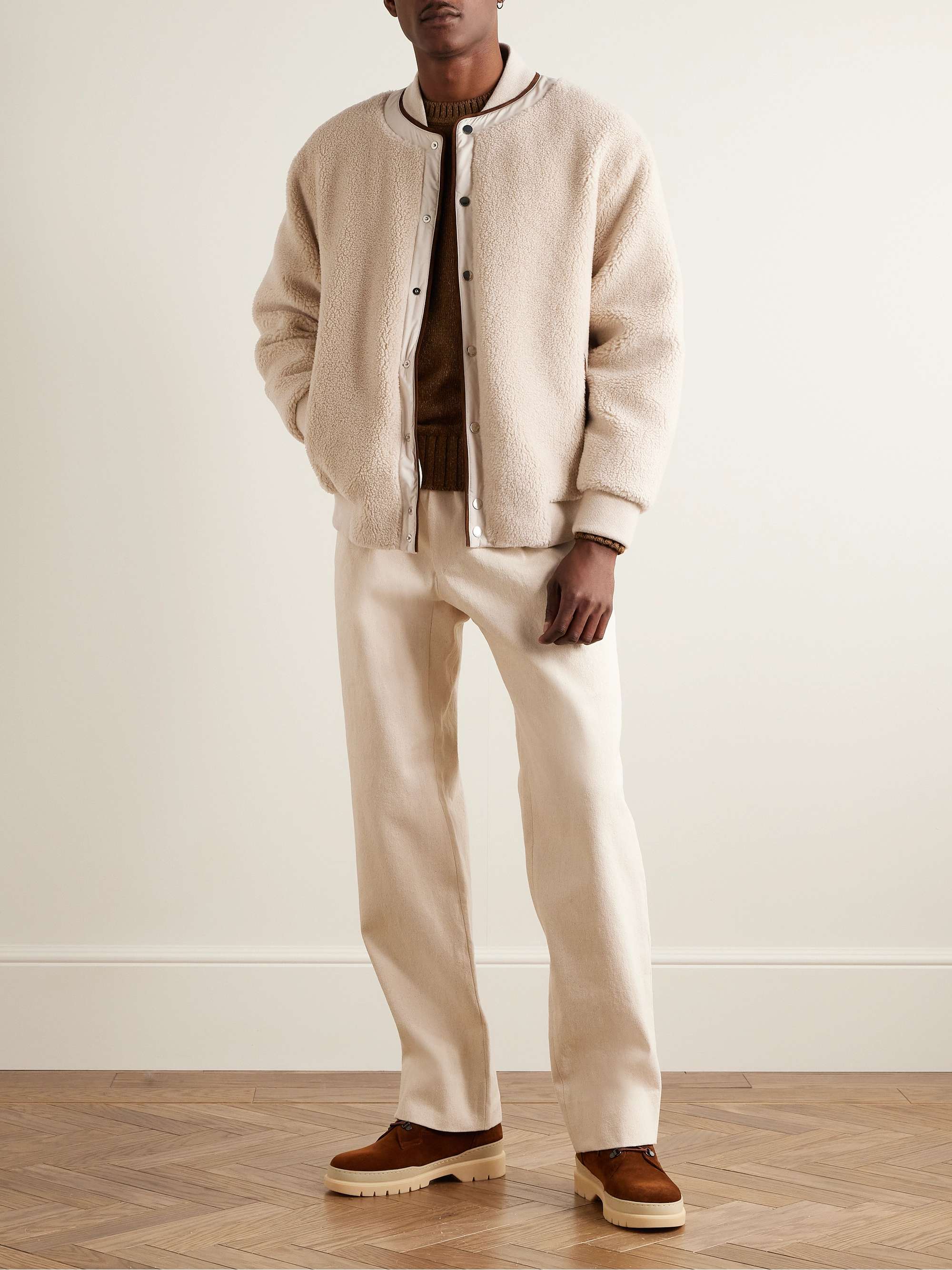 Arosa Reversible Suede-Trimmed Cashfur and Quilted Wind Shell Bomber Jacket view