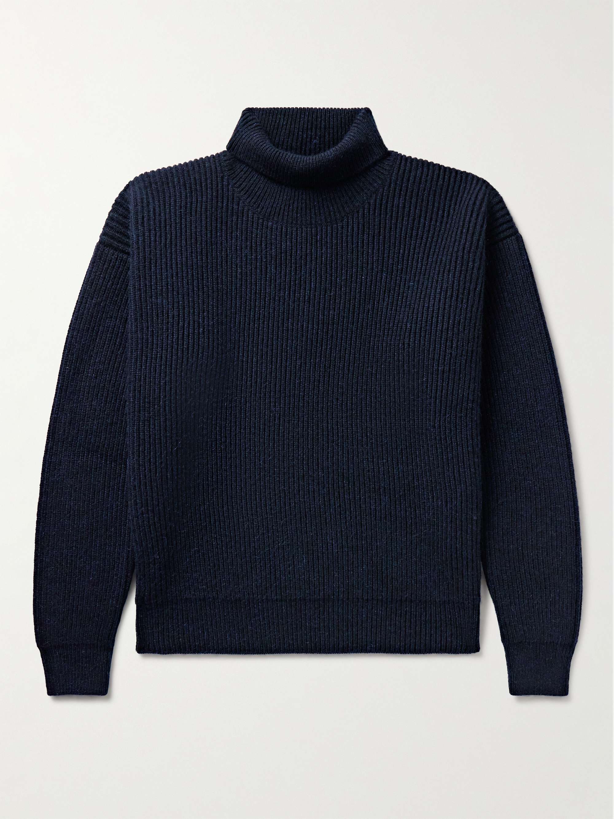 Ribbed Cashmere and Mohair-Blend Rollneck Sweater view