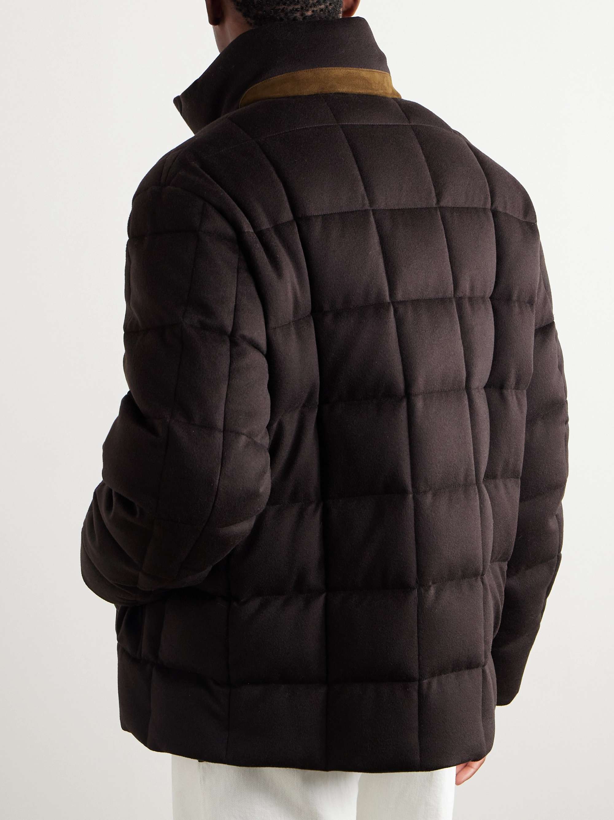 Tuul Suede-Trimmed Quilted Cashmere Down Jacket view
