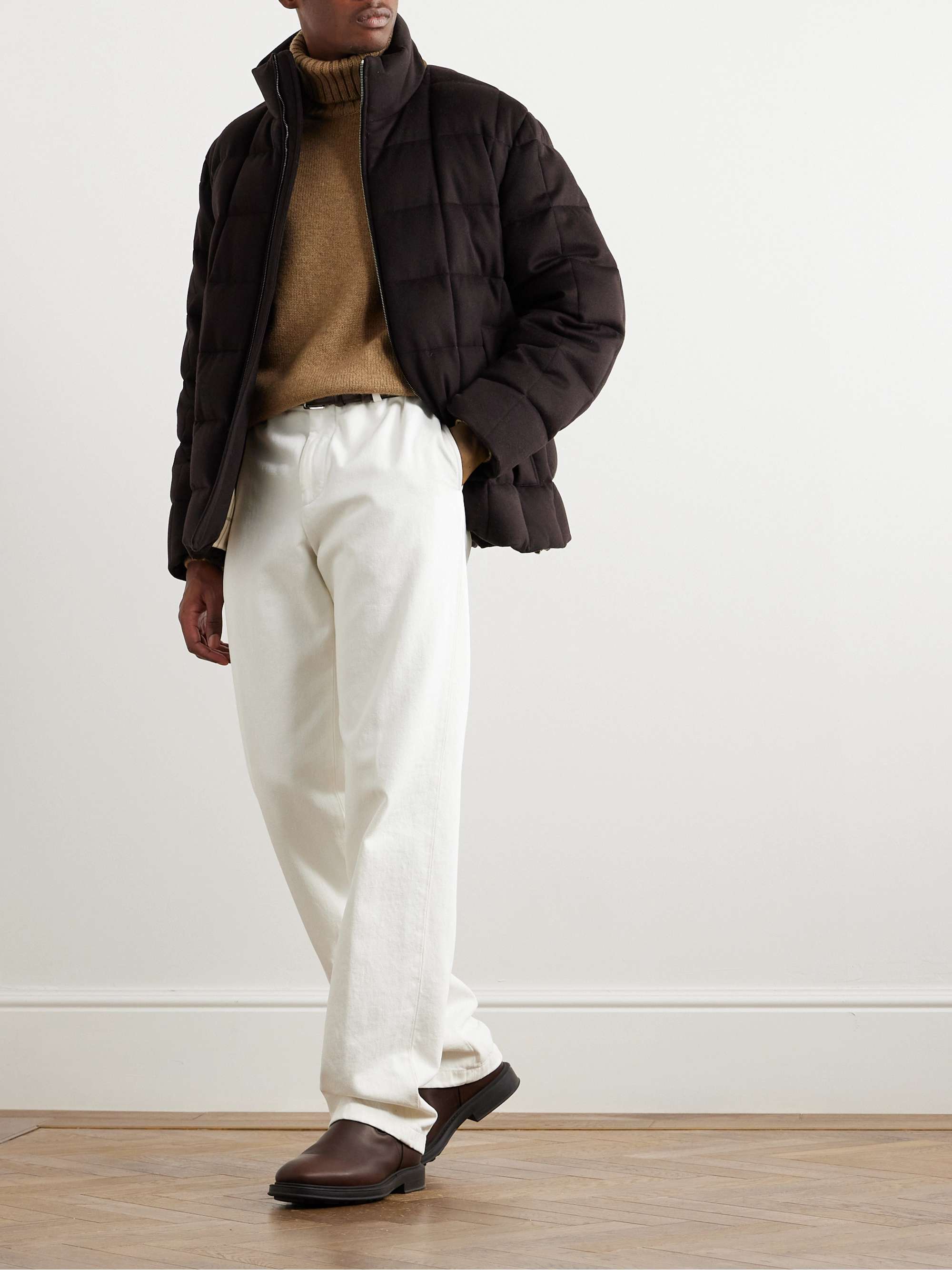 Tuul Suede-Trimmed Quilted Cashmere Down Jacket view
