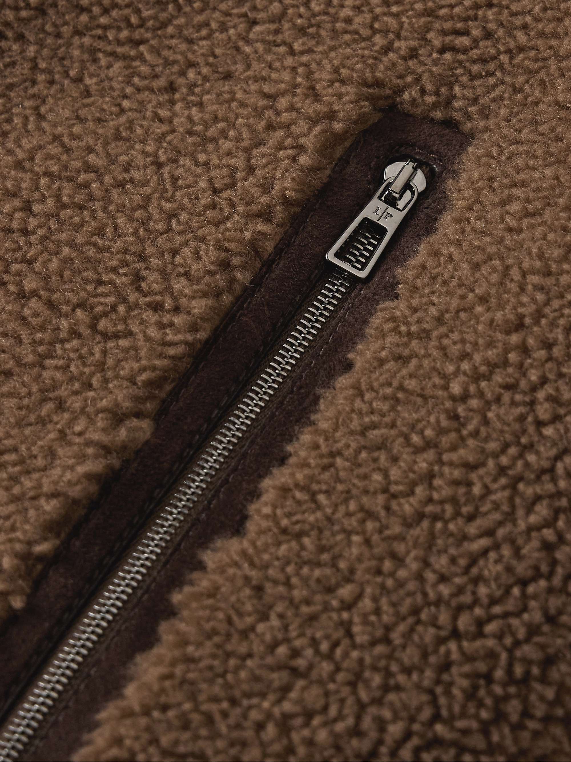Tavan Suede-Trimmed Cashmere and Silk-Blend Fleece Jacket view