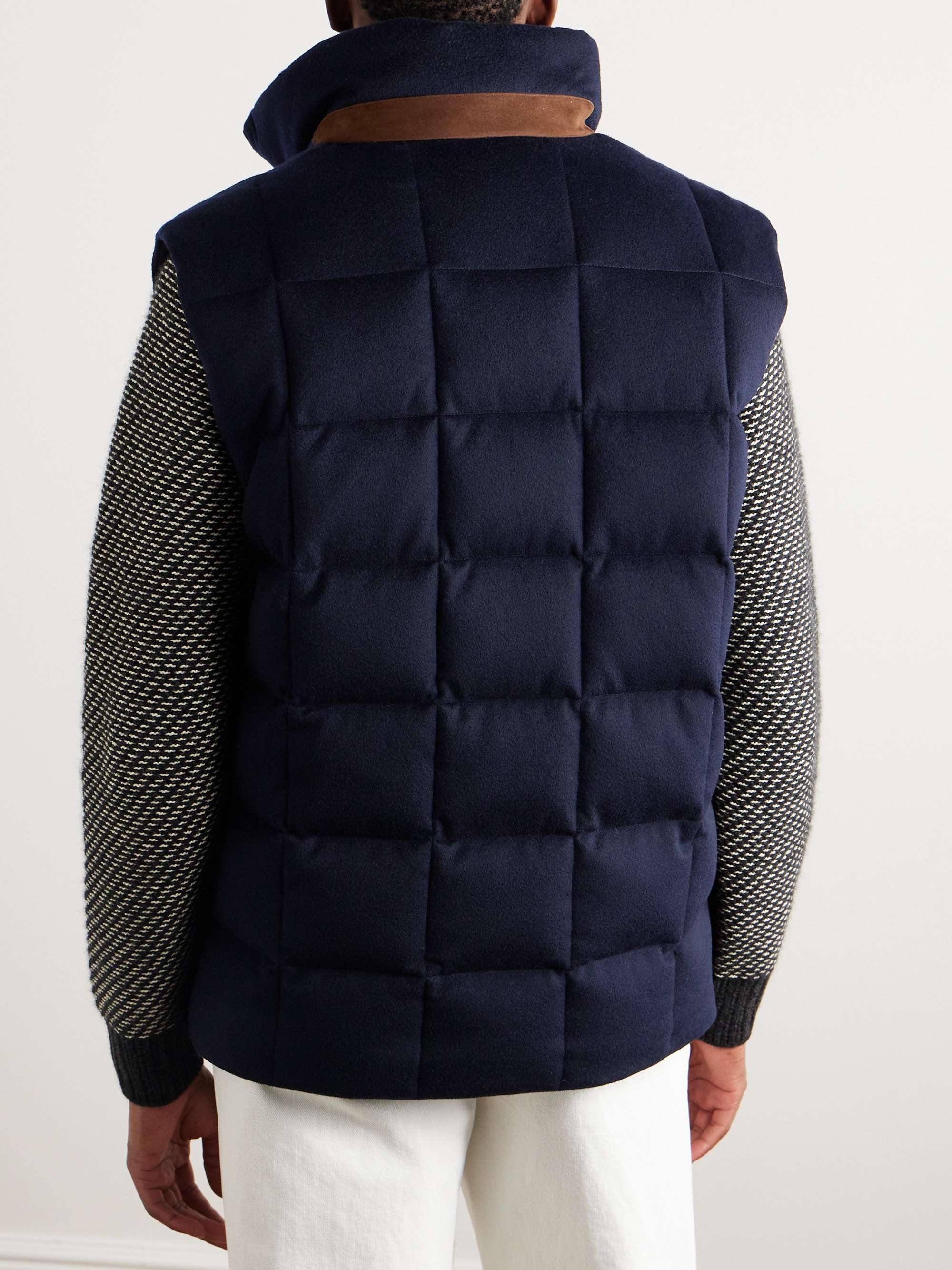 Tuul Suede-Trimmed Quilted Storm System® Cashmere Down Gilet view
