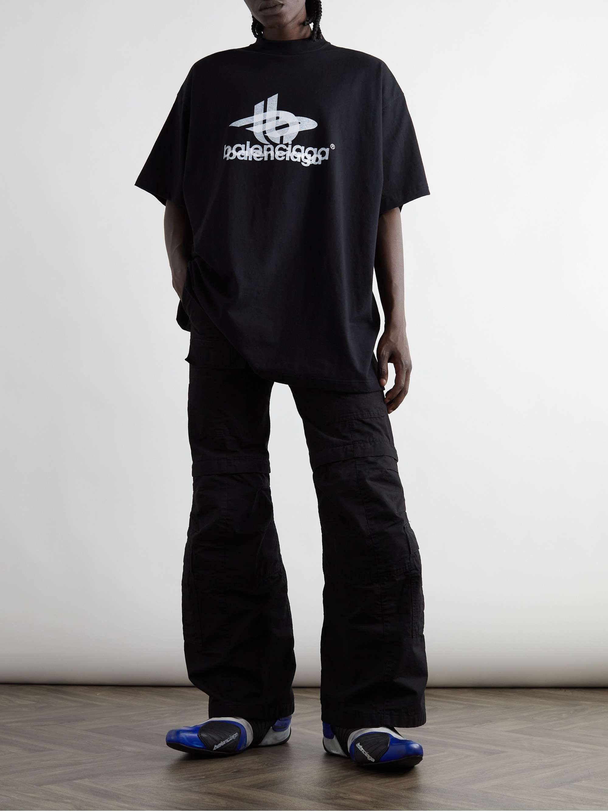 Convertible Flared Cotton-Ripstop Cargo Trousers view