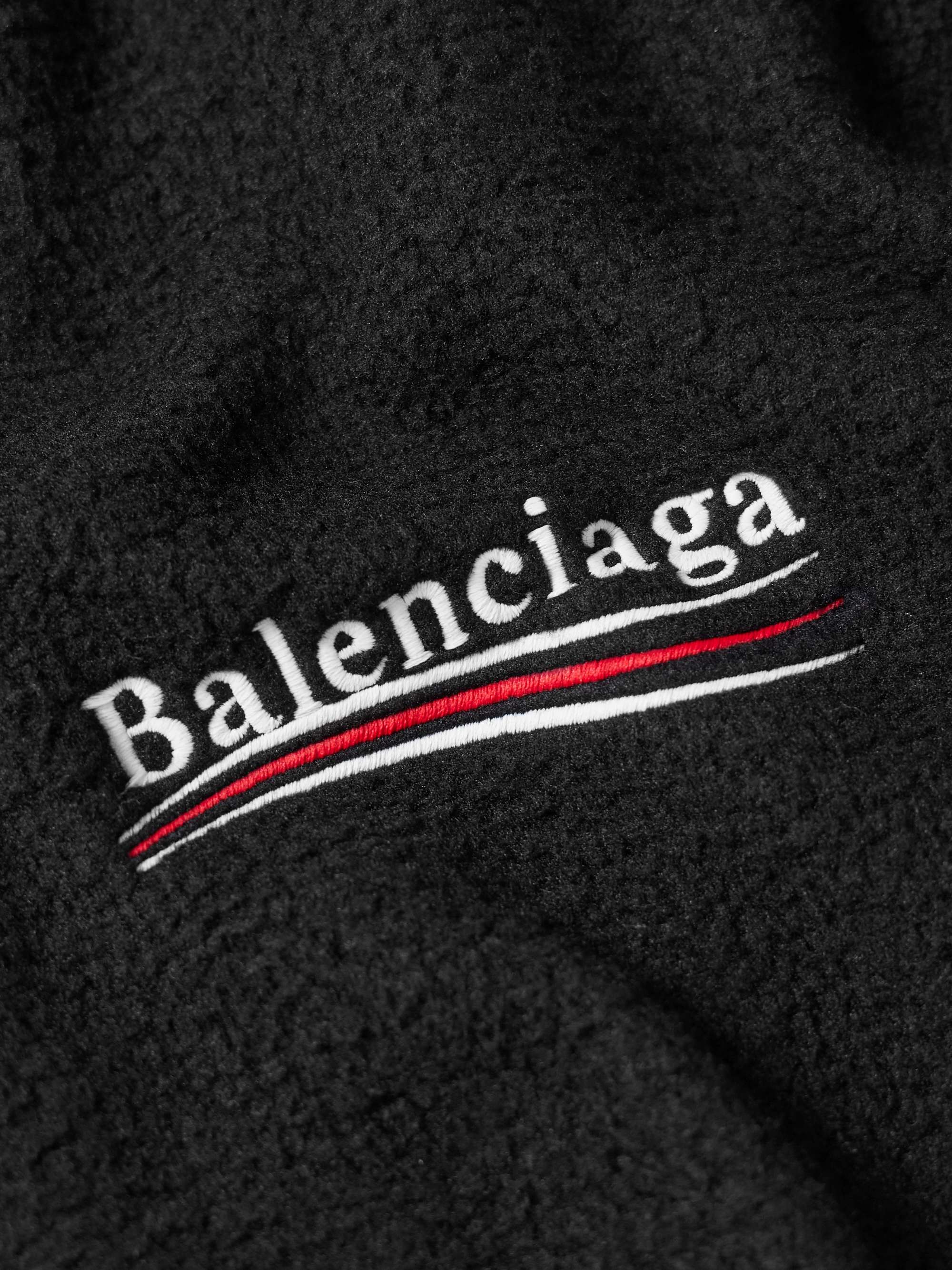 Oversized Logo-Embroidered Fleece Jacket view