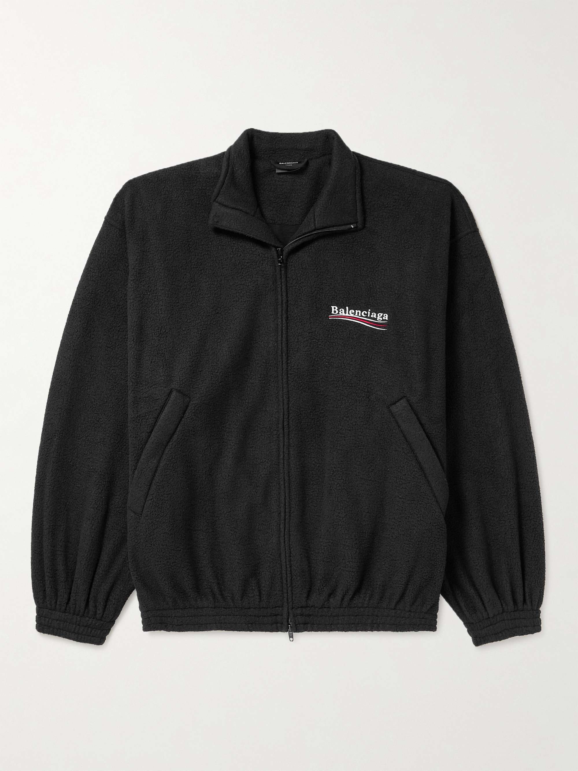 Oversized Logo-Embroidered Fleece Jacket view