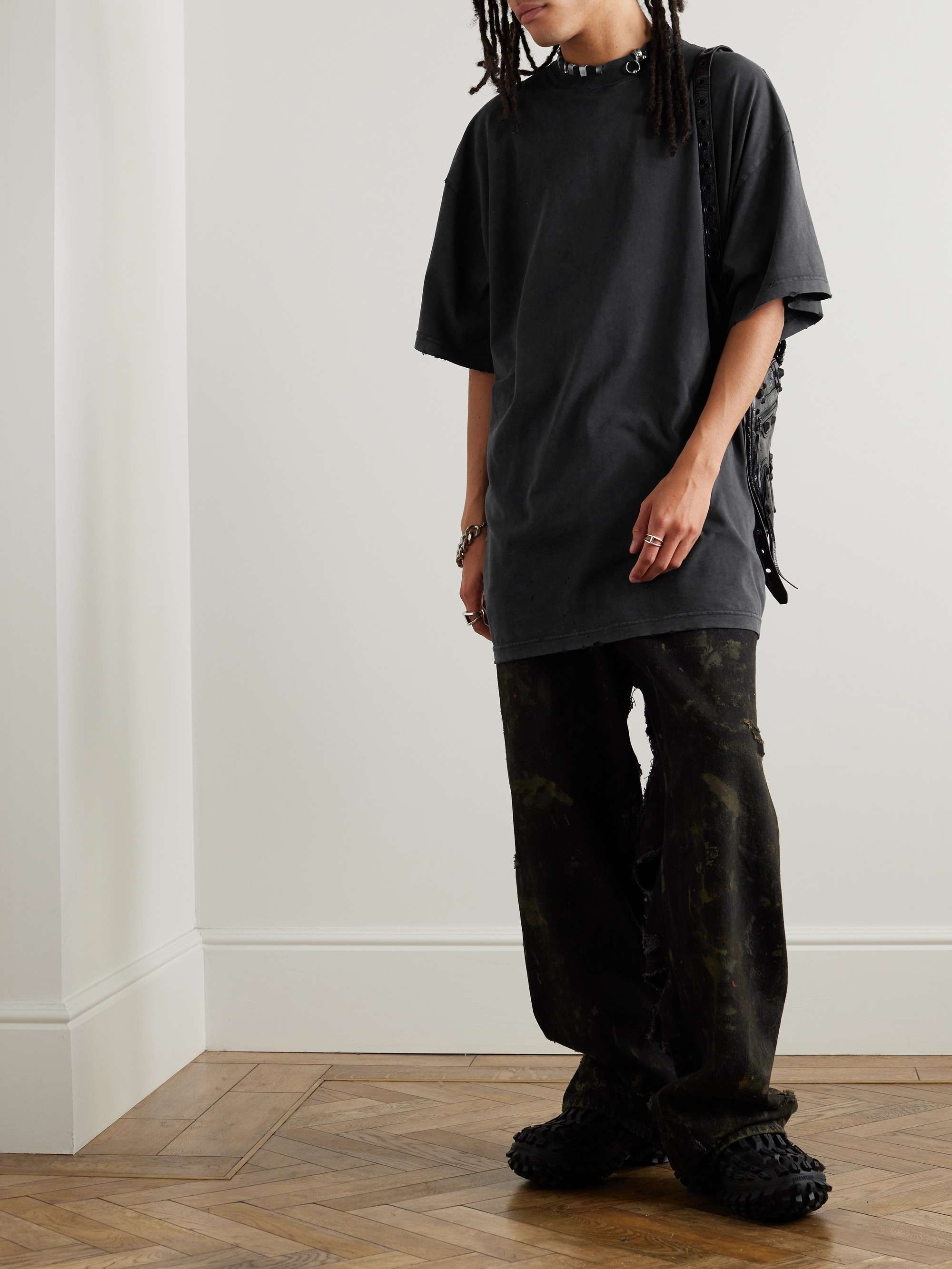 Oversized Embellished Cotton-Jersey T-Shirt view