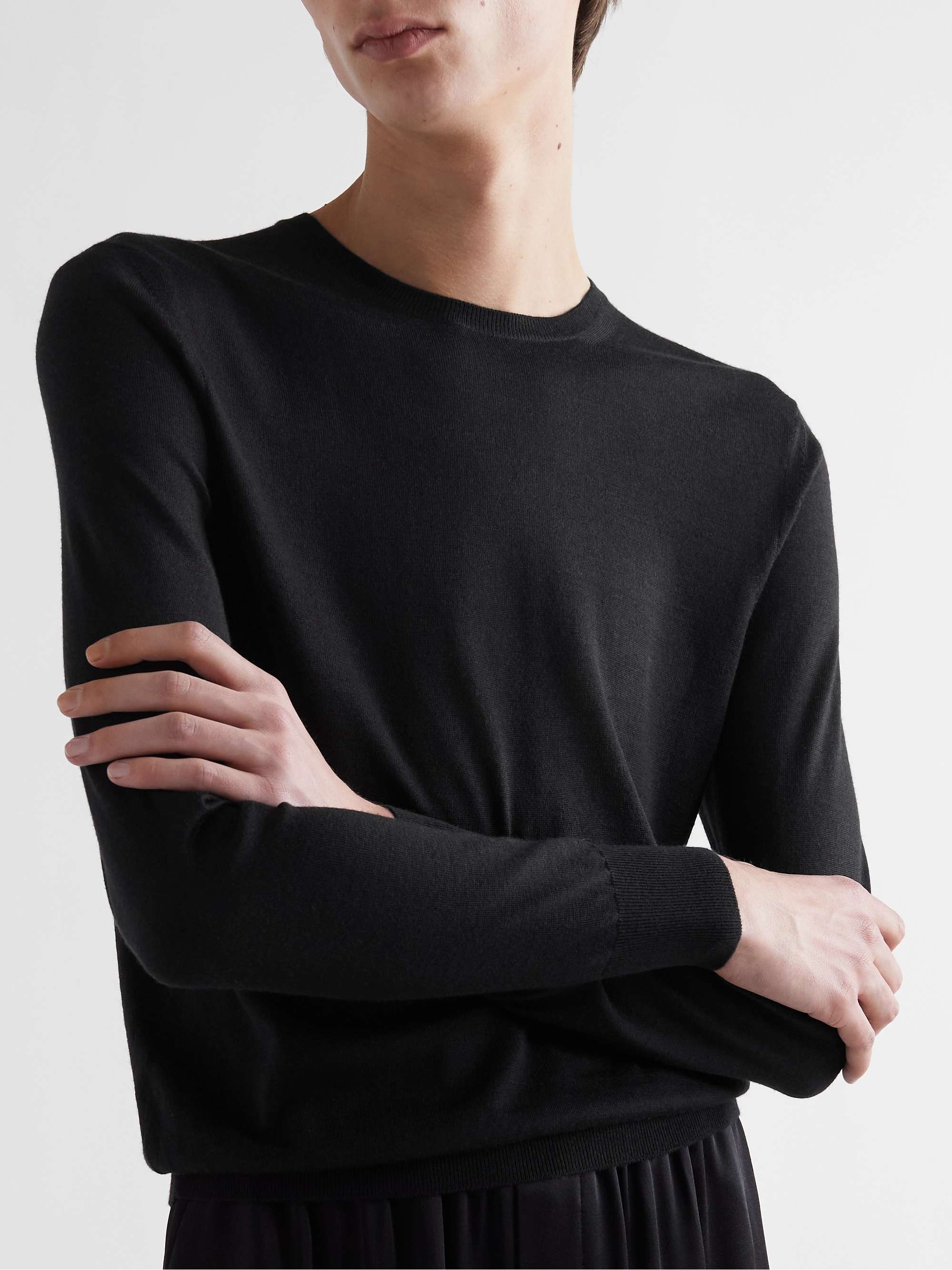 Slim-Fit Wool, Cashmere and Silk-Blend Sweater view