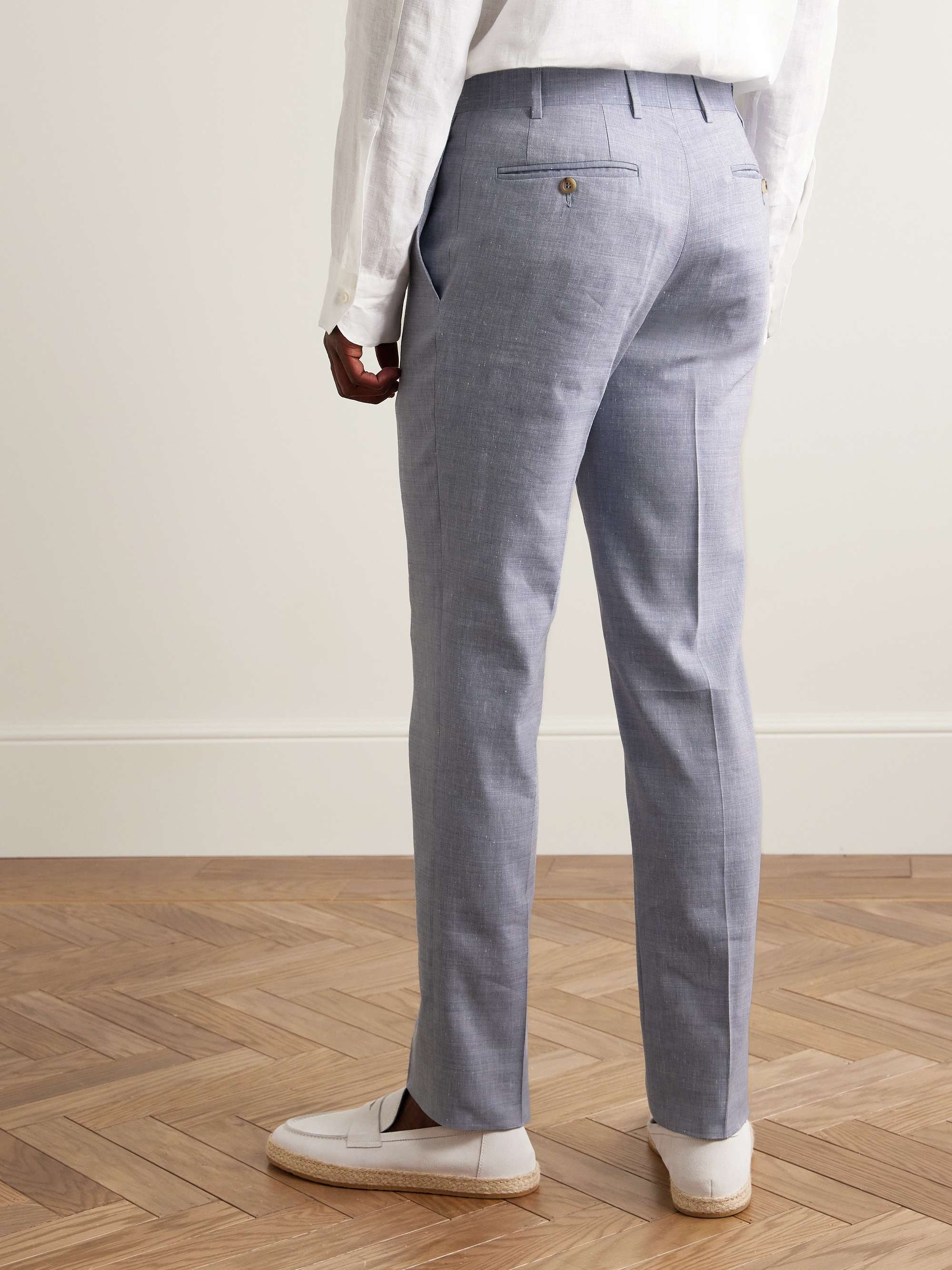 Kei Slim-Fit Linen and Wool-Blend Suit Trousers view
