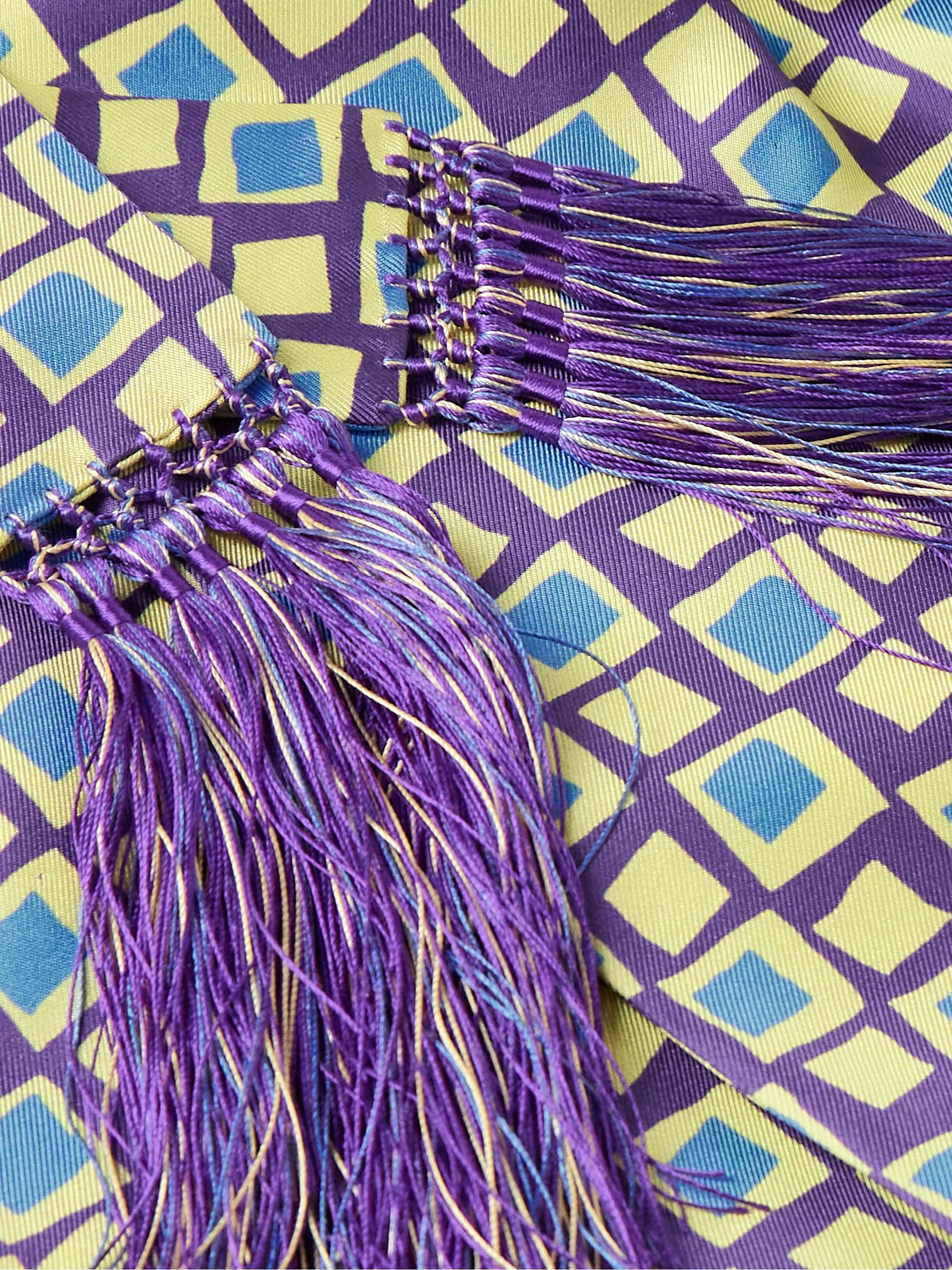 Belted Printed Silk-Twill Robe view