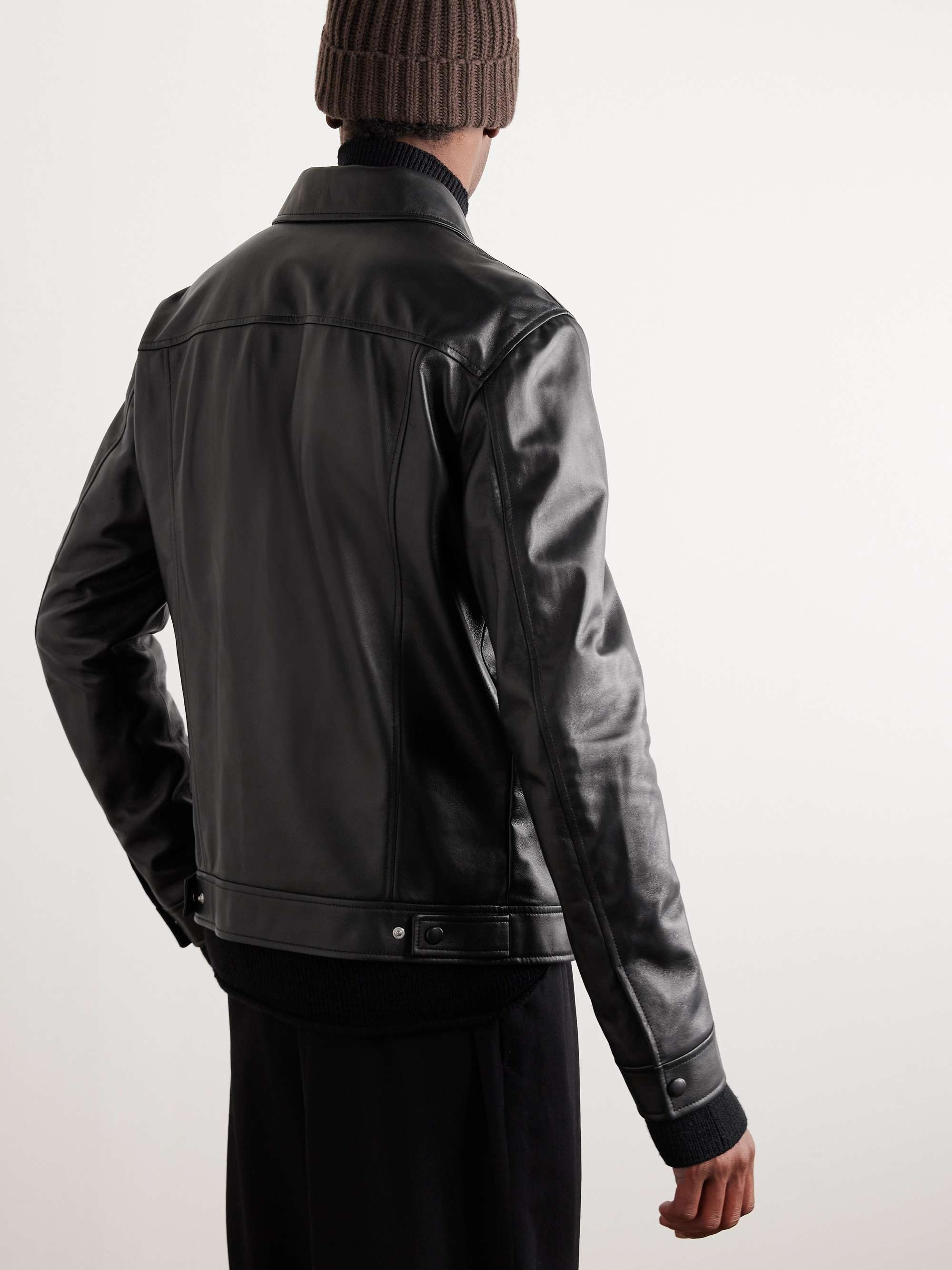 Levy Slim-Fit Leather Jacket view