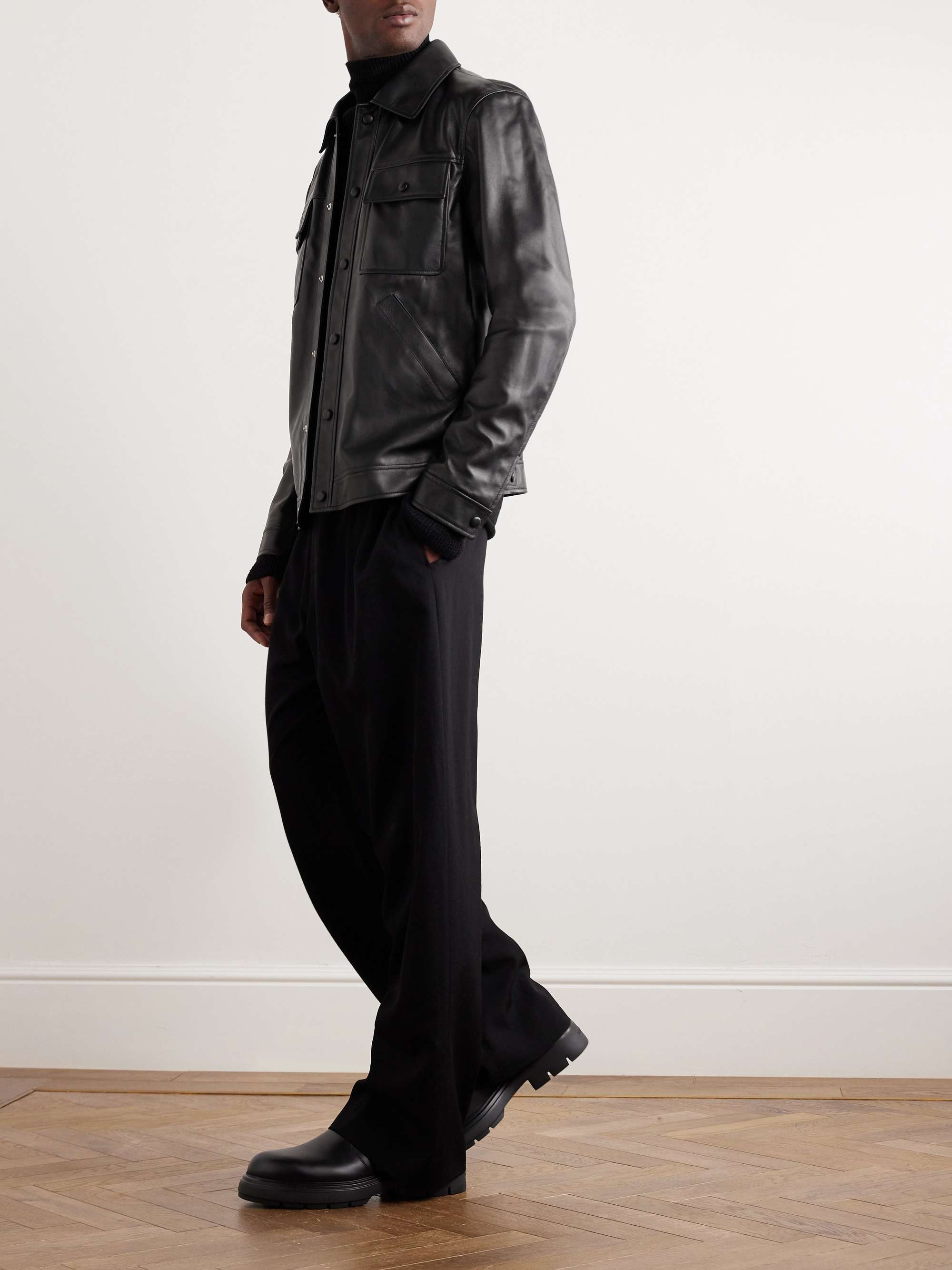 Levy Slim-Fit Leather Jacket view