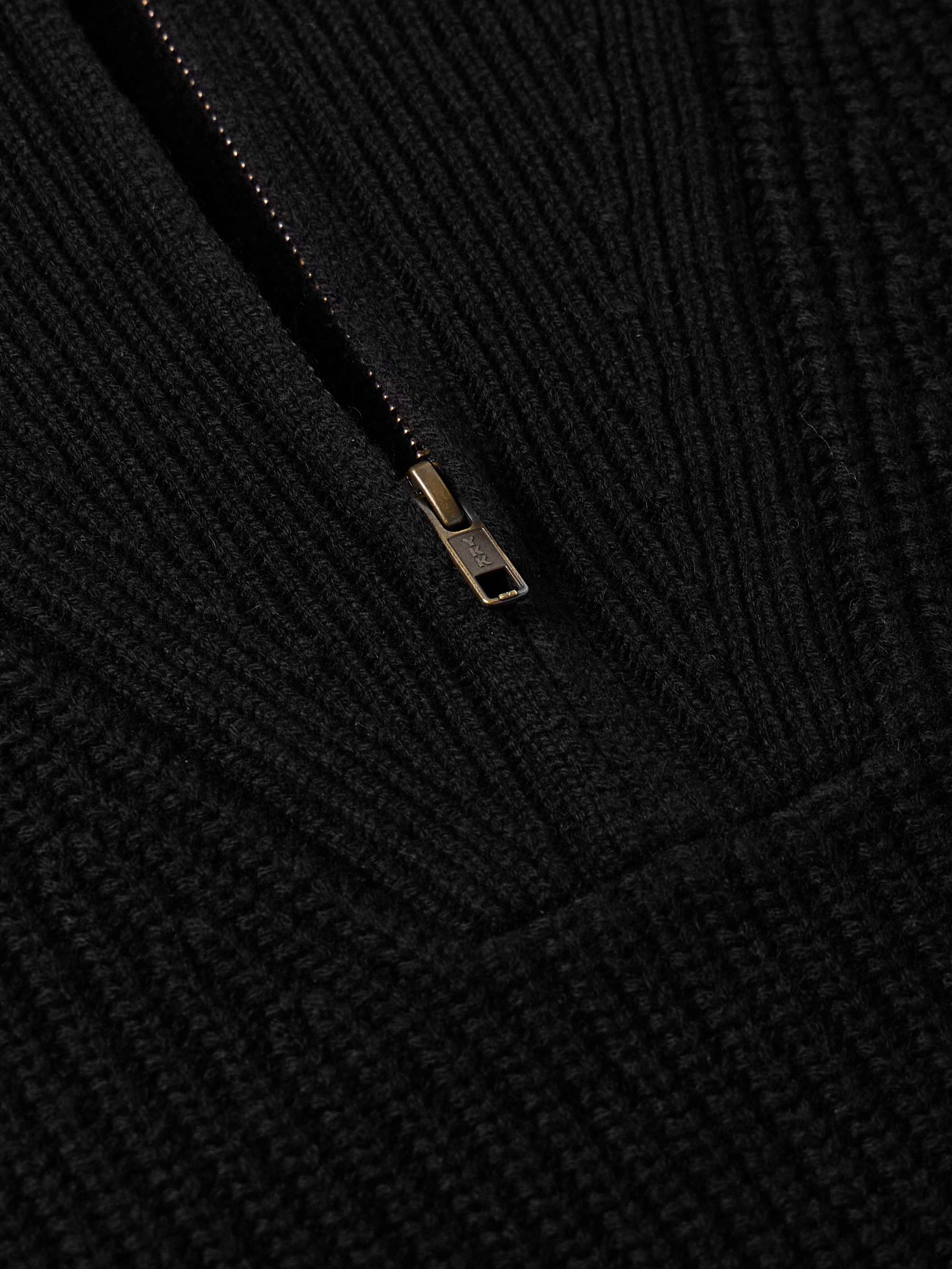 Heston Ribbed Cashmere Half-Zip Sweater view