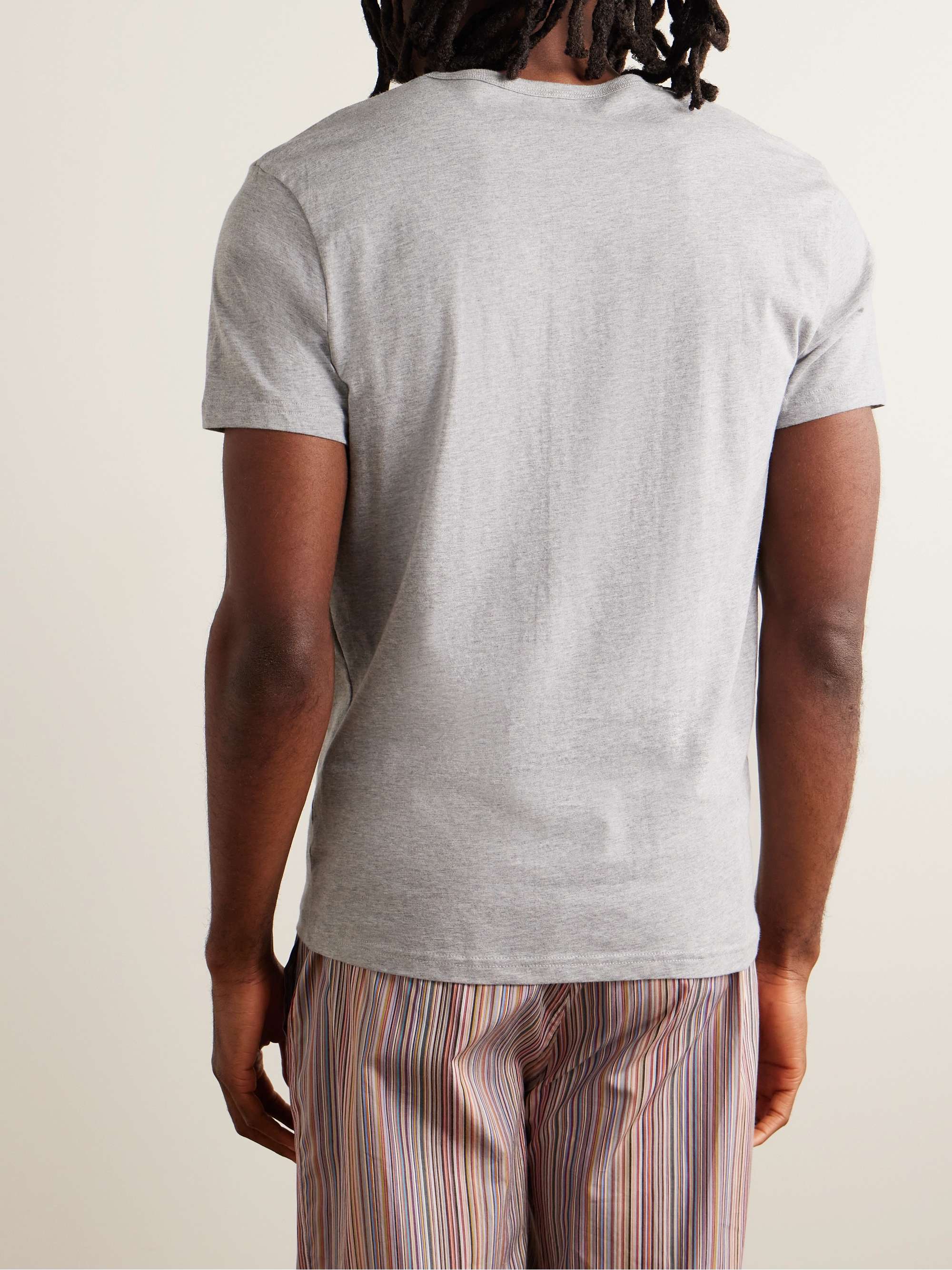 Three-Pack Slim-Fit Logo-Print Organic Cotton-Jersey T-Shirts view