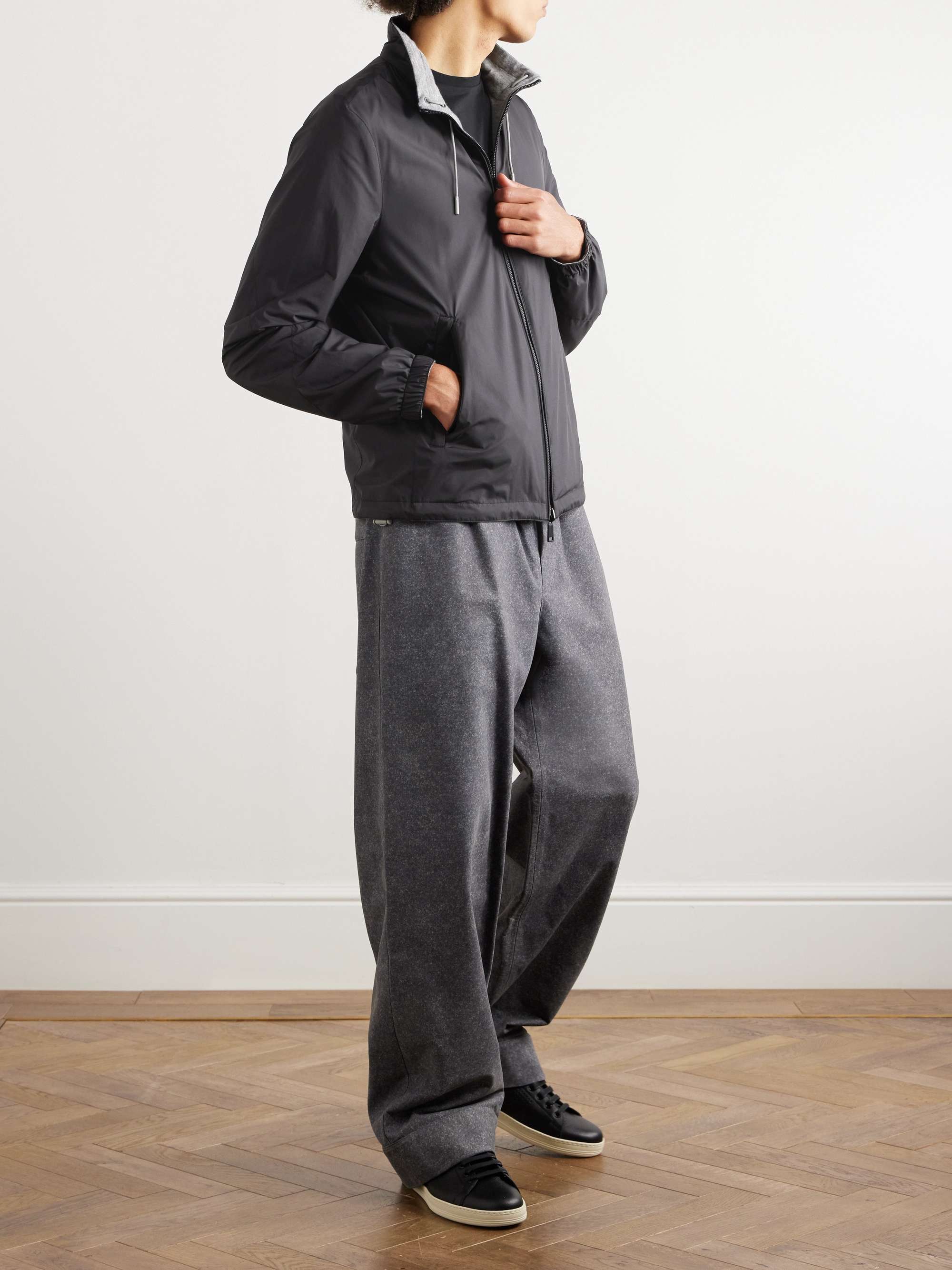 Reversible Shell and Cashmere, Cotton and Silk-Blend Jacket view