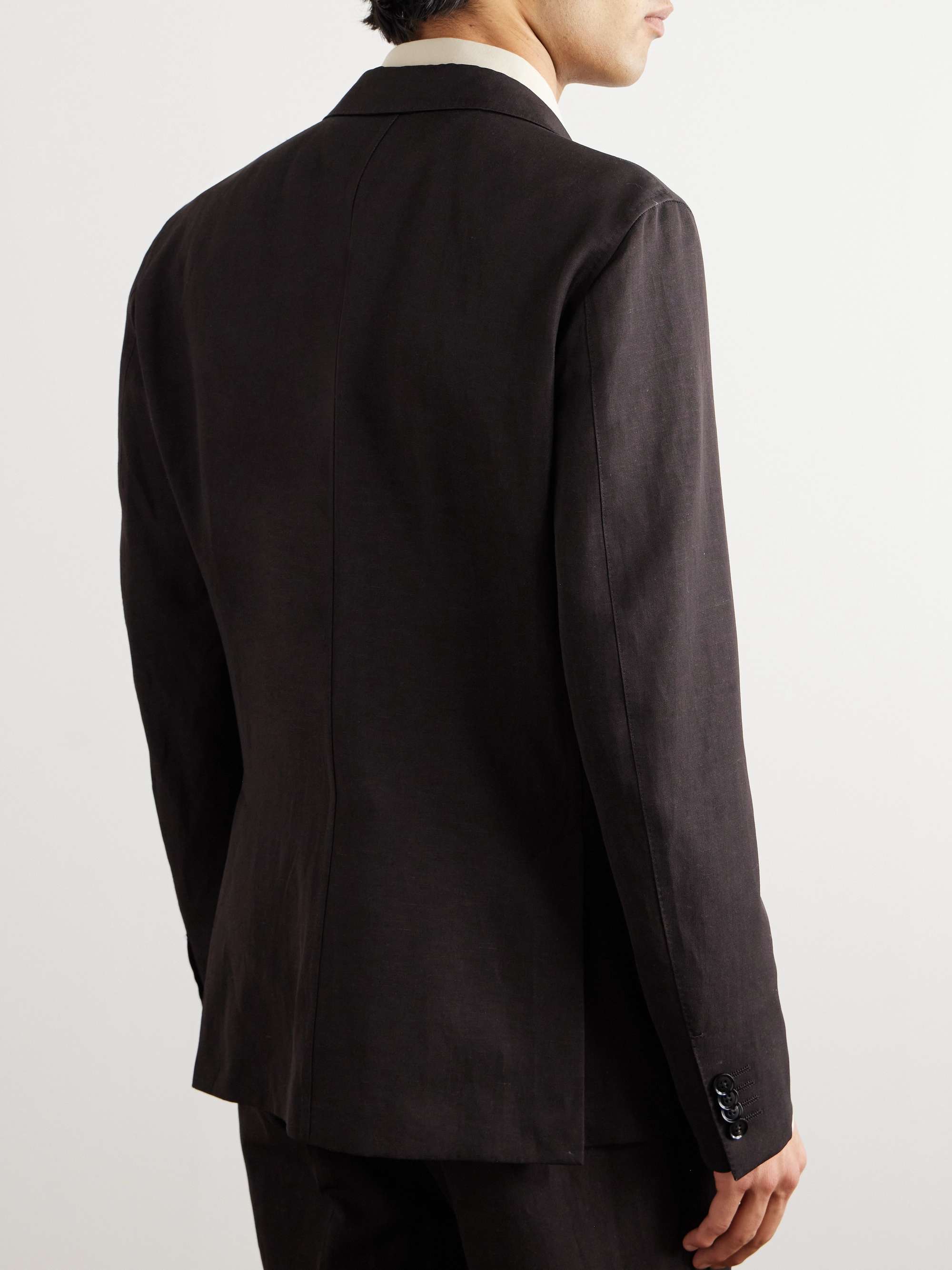 Slim-Fit Wool and Linen-Blend Suit Jacket view