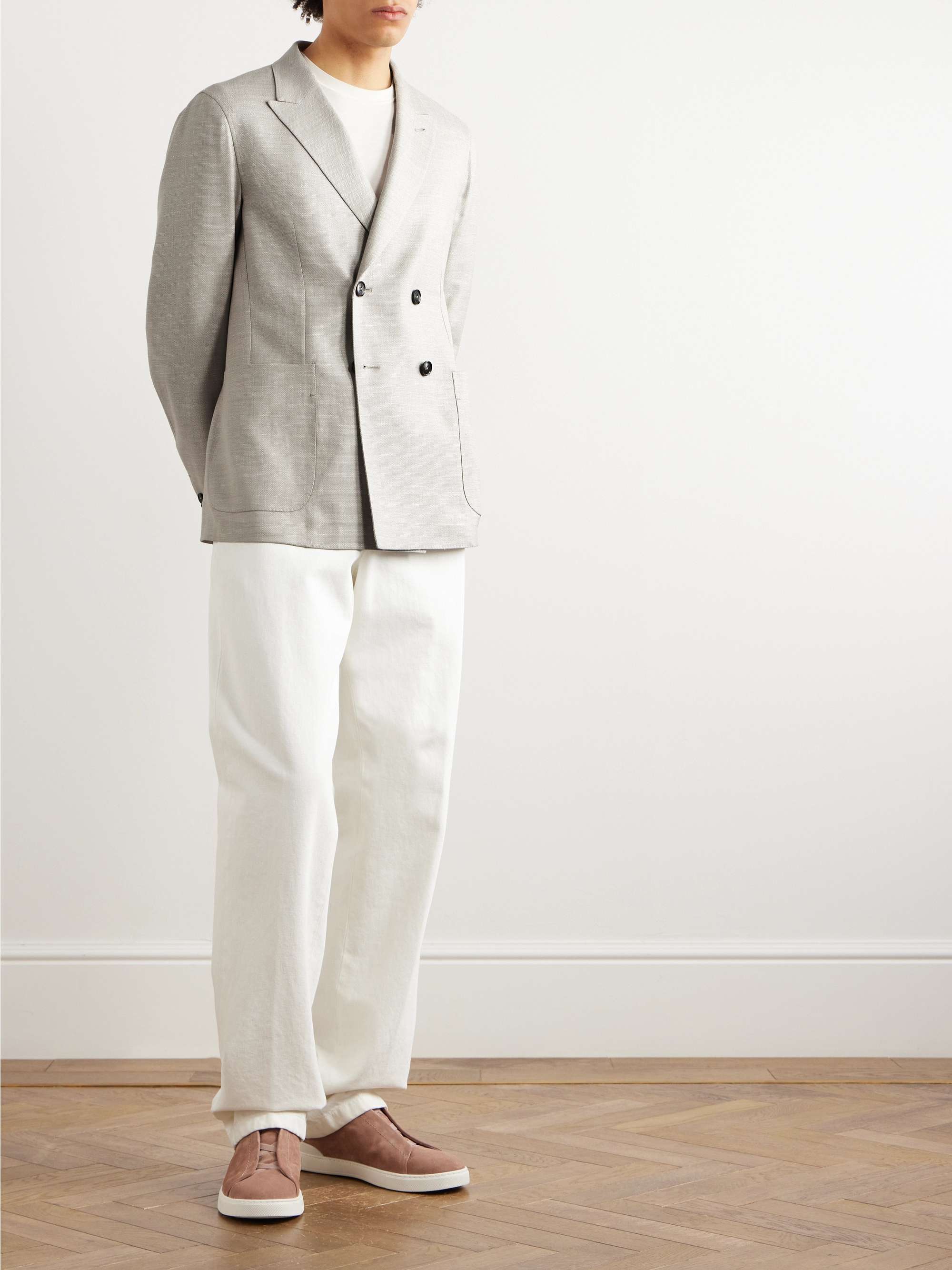 Double-Breasted Woven Blazer view