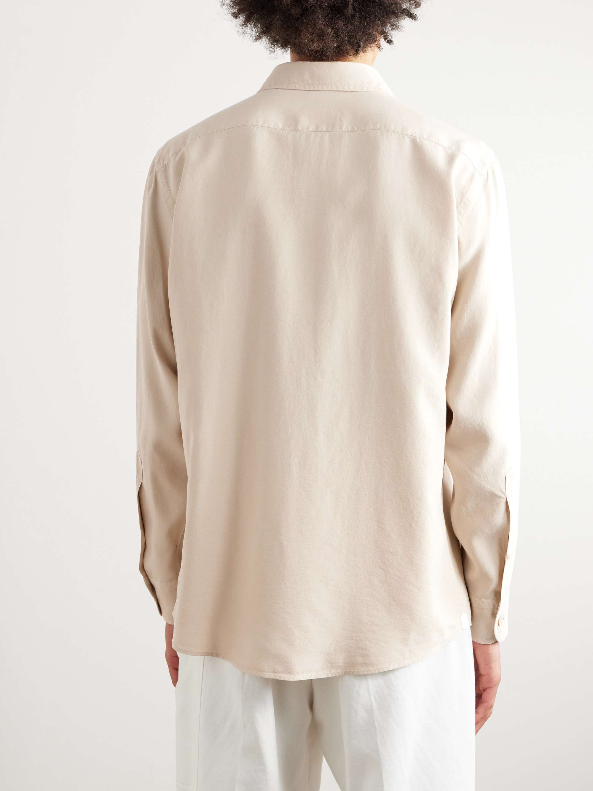 Garment-Dyed Silk Shirt view