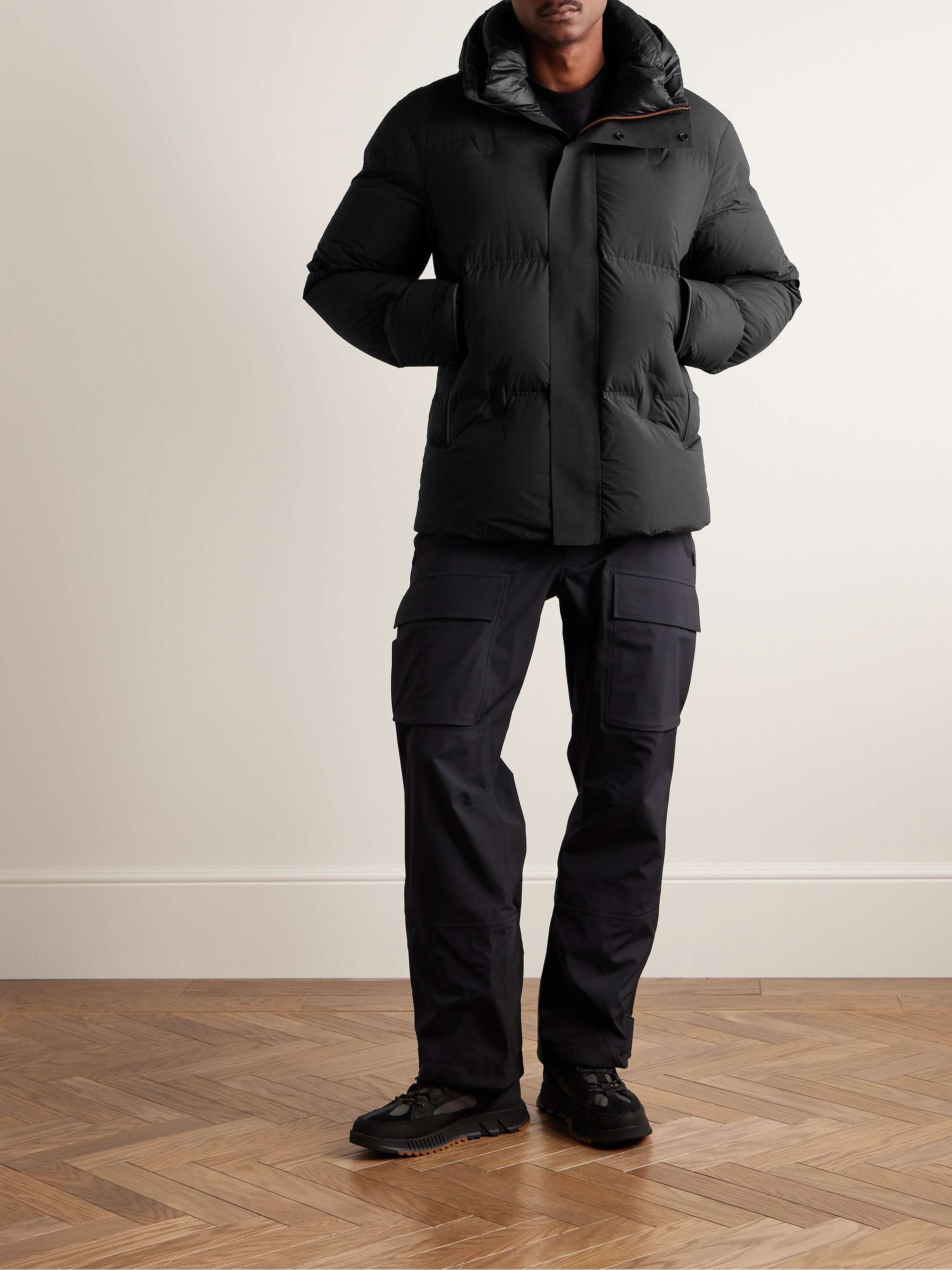 Quilted Shell Hooded Down Ski Jacket view