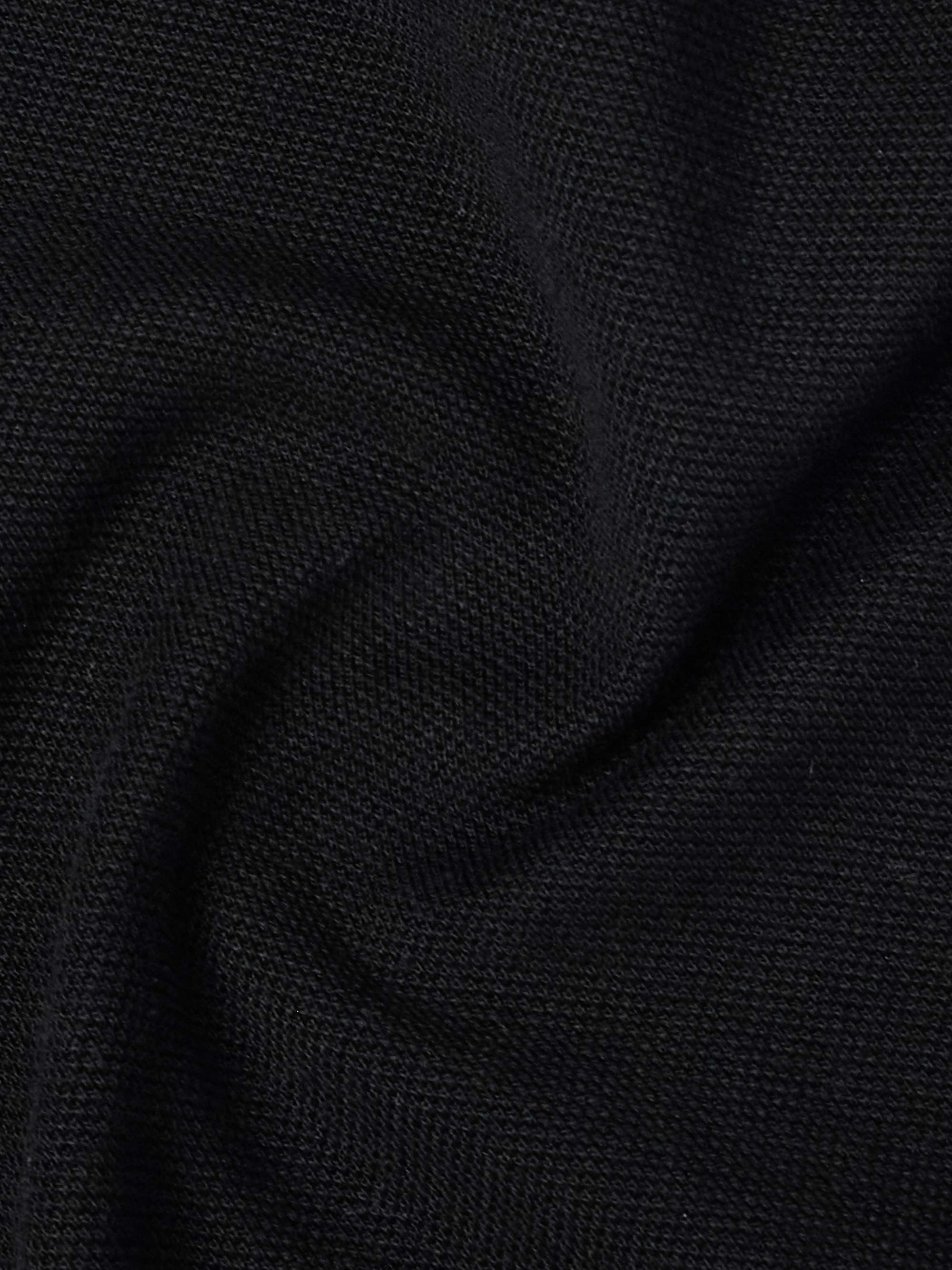 Leather-Trimmed Cotton-Piqué Polo Shirt view