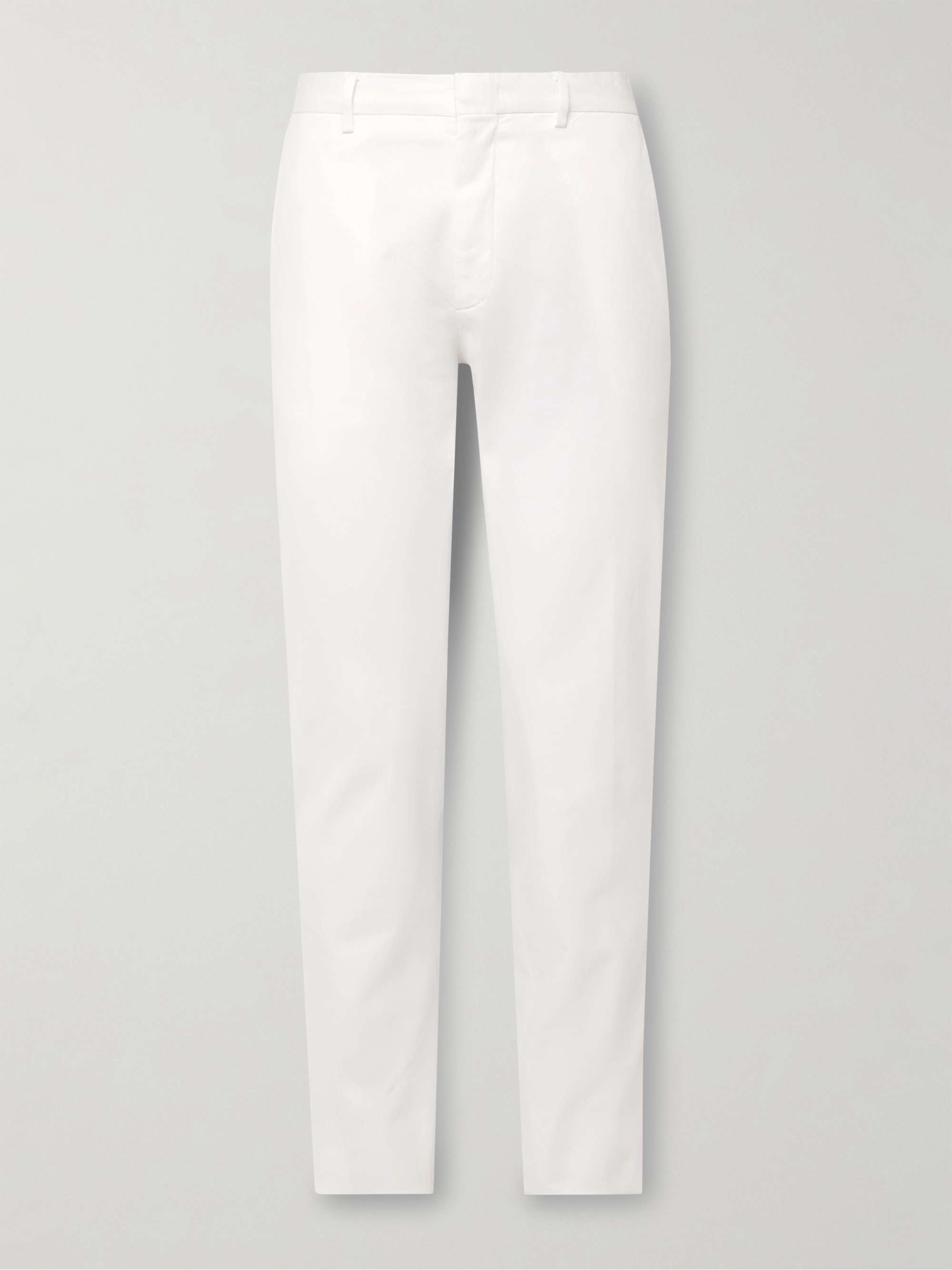 Slim-Fit Straight-Leg Cotton-Twill Trousers view