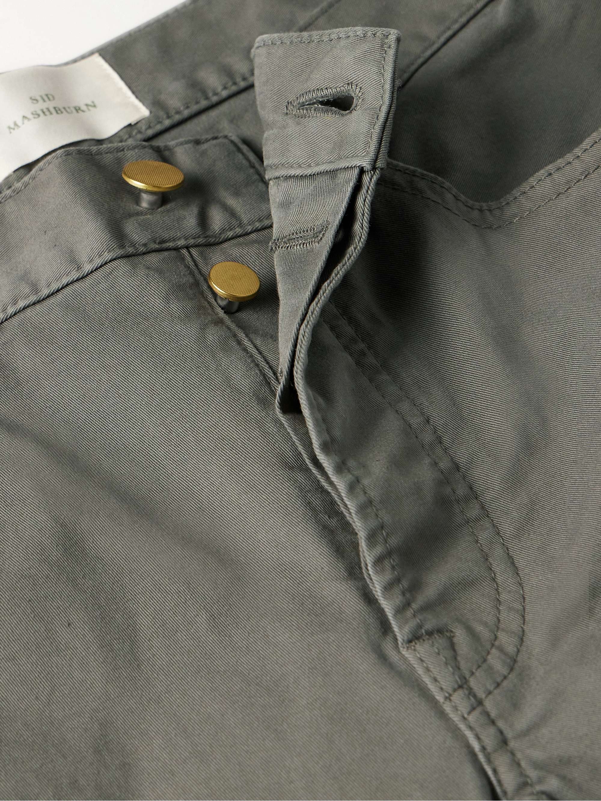 Straight-Leg Stretch-Cotton Twill Trousers view