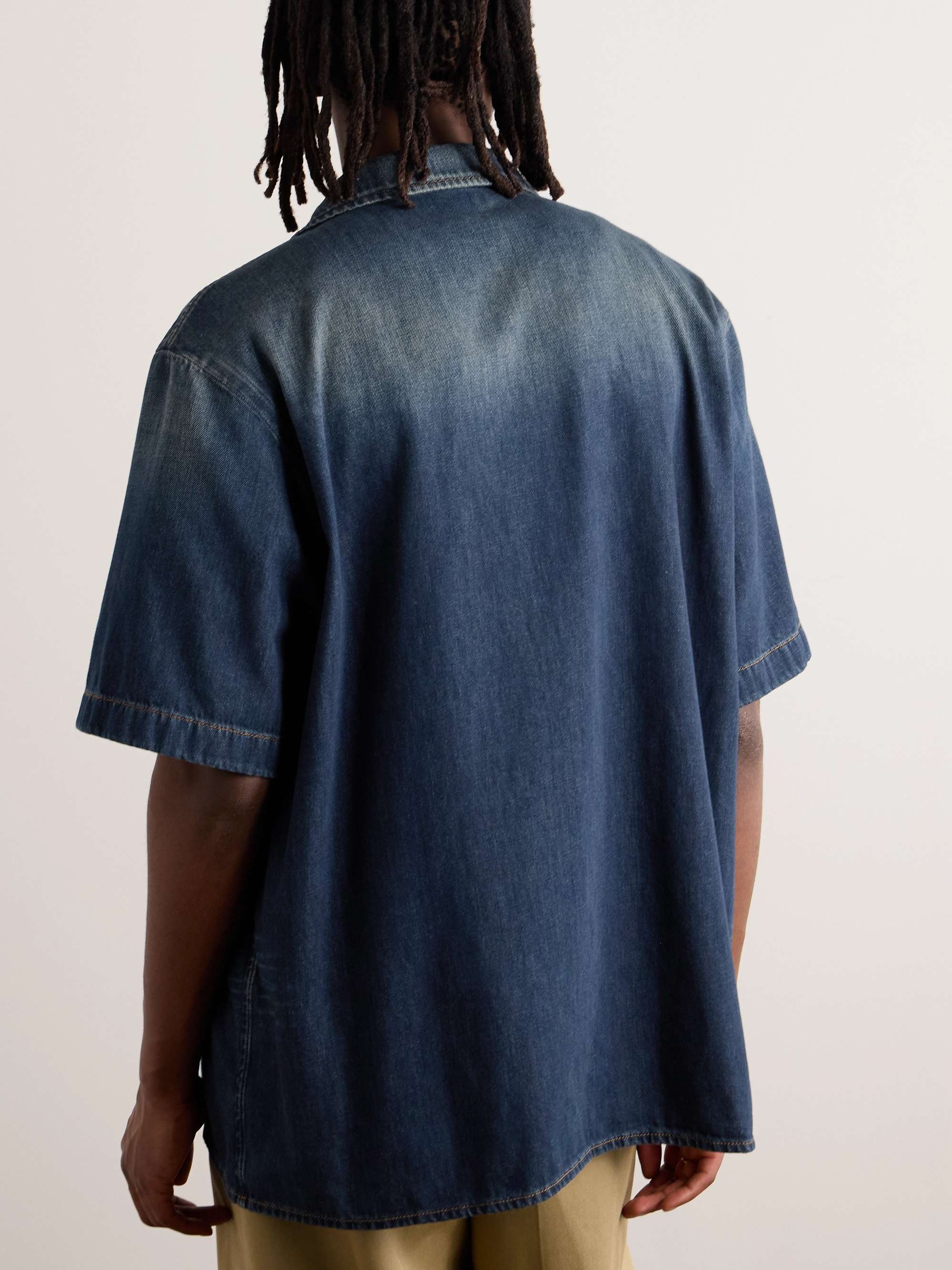 Camp-Collar Denim Shirt view