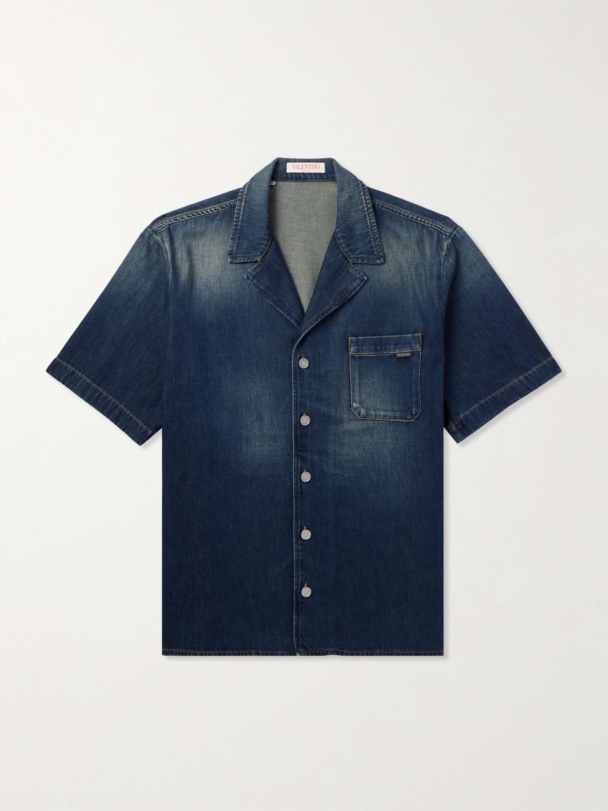 Camp-Collar Denim Shirt view