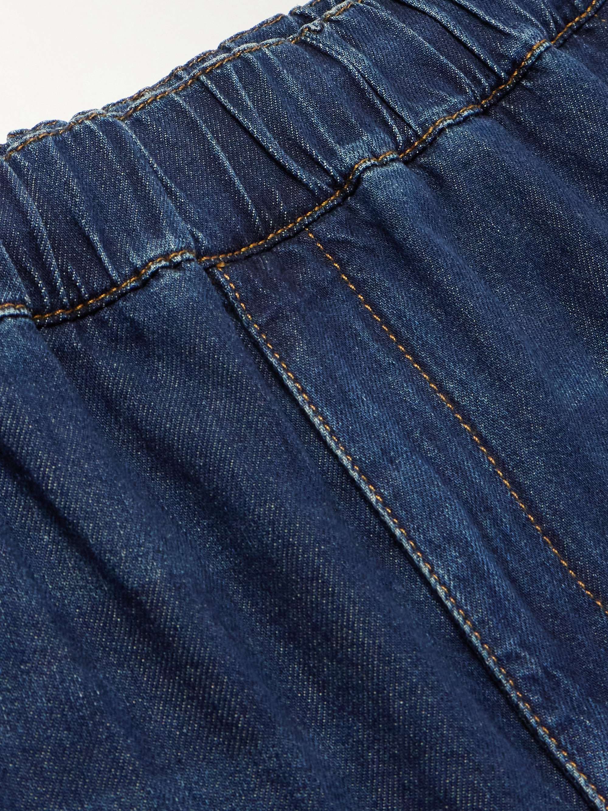 Straight-Leg Washed-Denim Shorts view