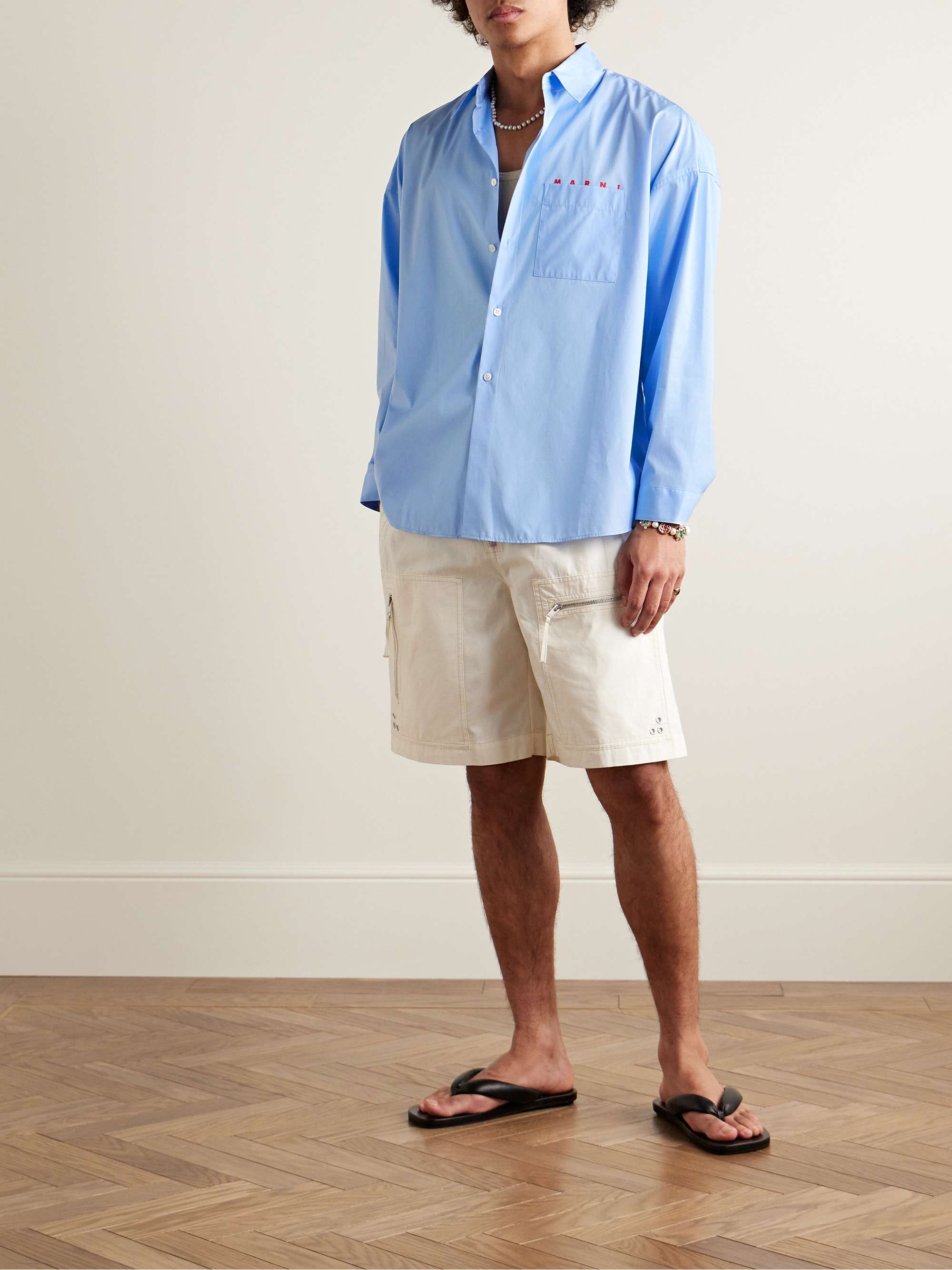 Logo-Print Cotton-Poplin Shirt view