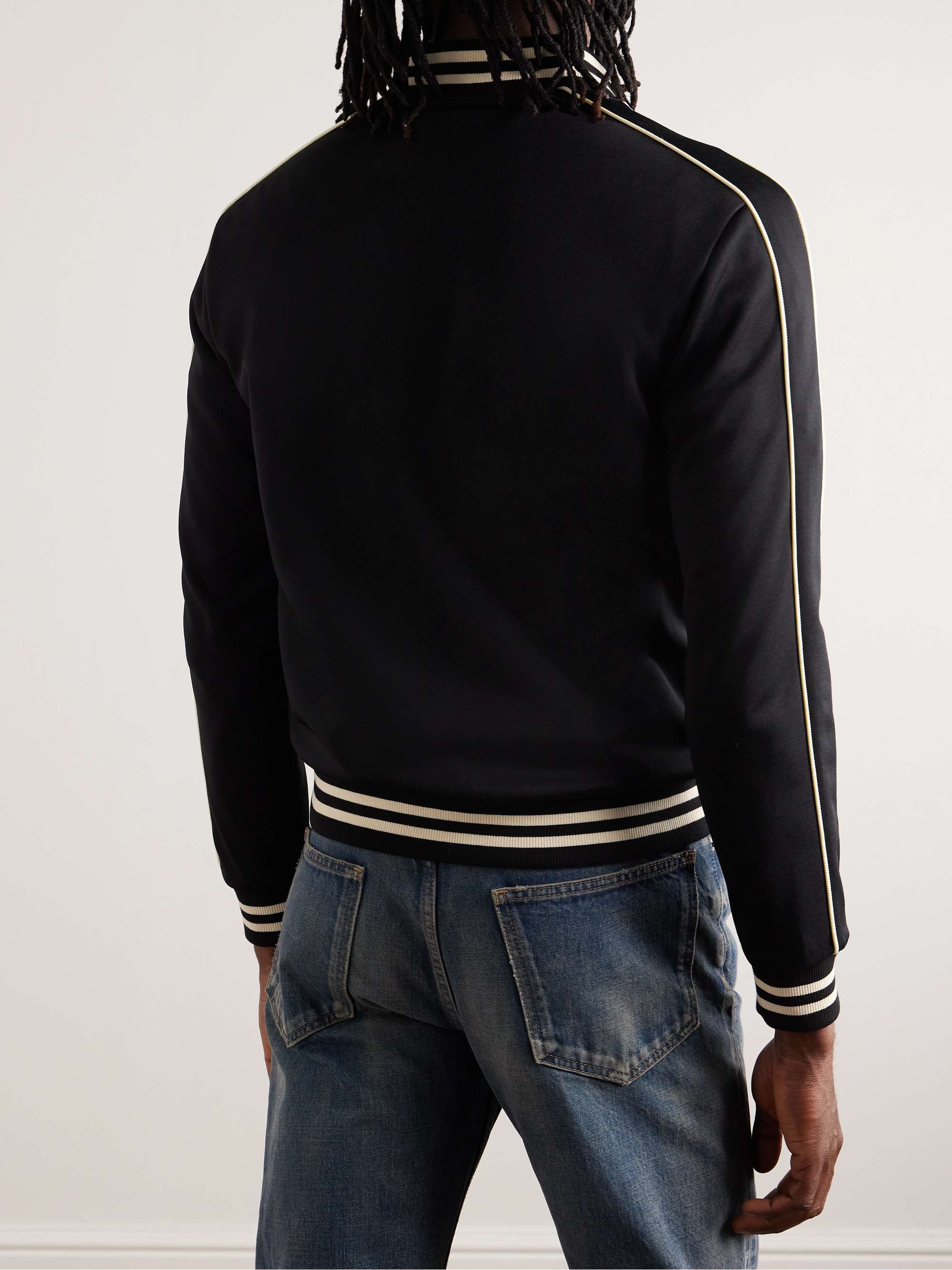 Teddy Logo-Appliquéd Cotton-Jersey Bomber Jacket view