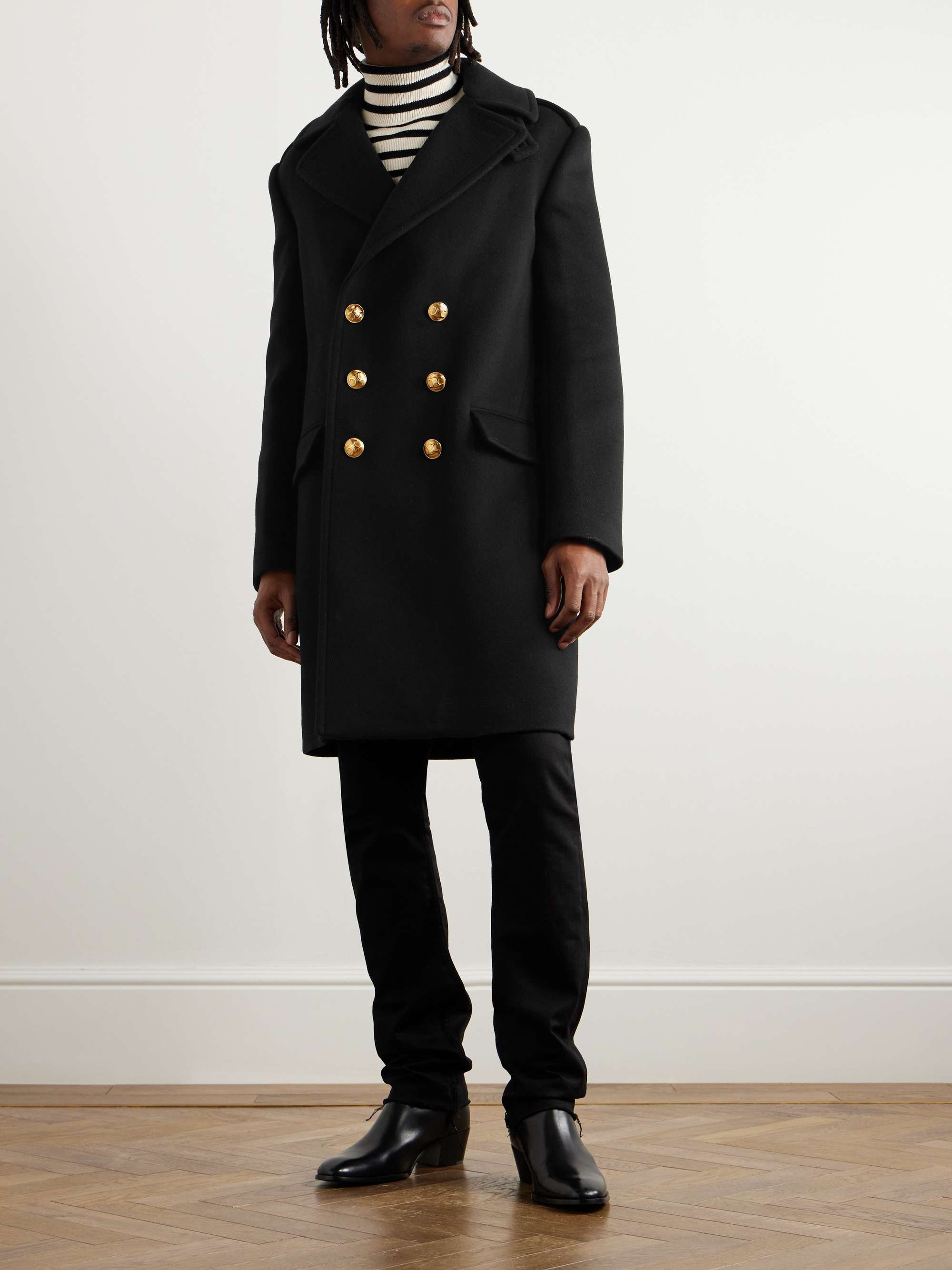 Manathan Double-Breasted Wool and Cashmere-Blend Coat view