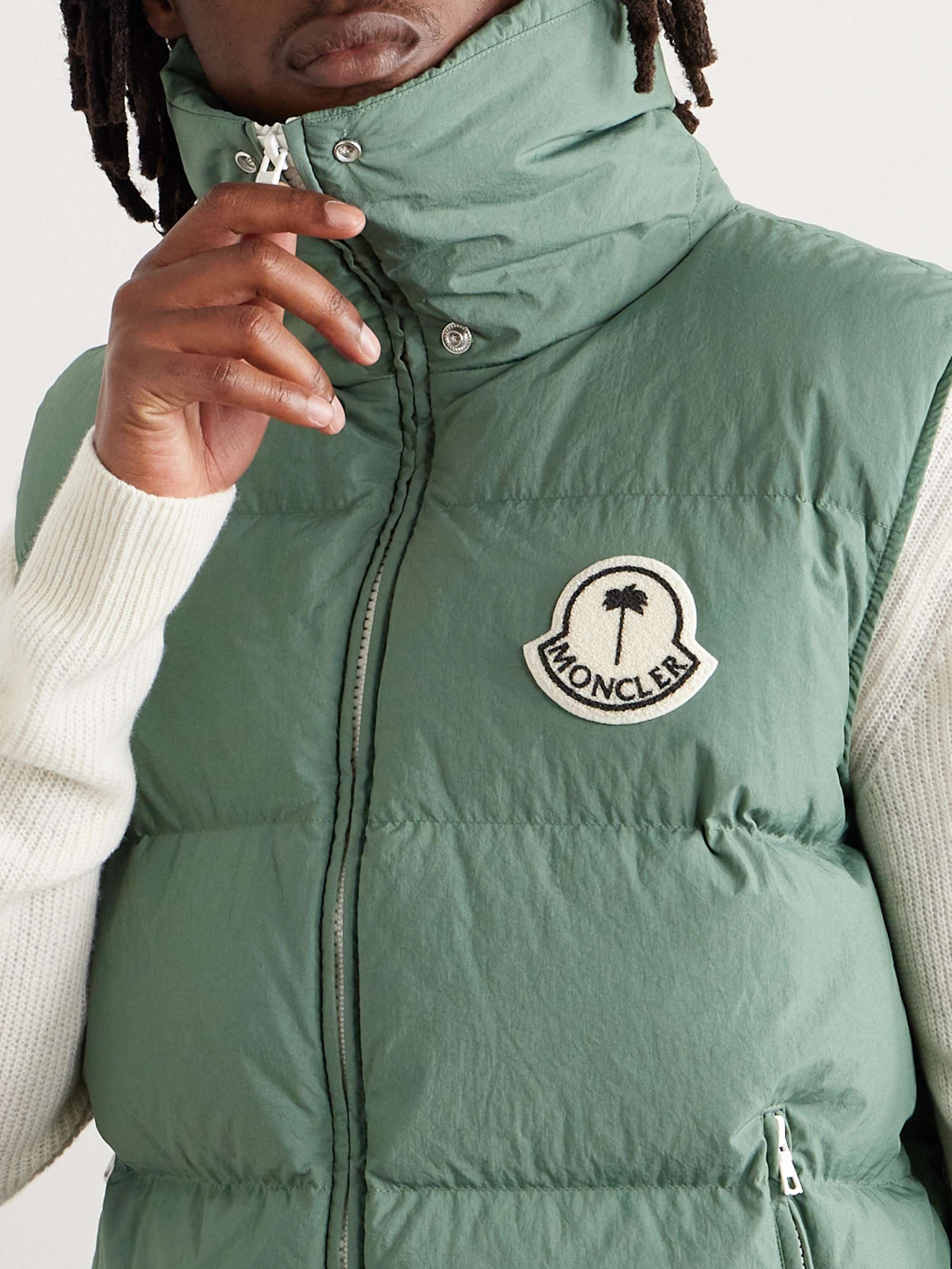 + Palm Angels Rodmar Logo-Appliquéd Quilted Shell Down Gilet view