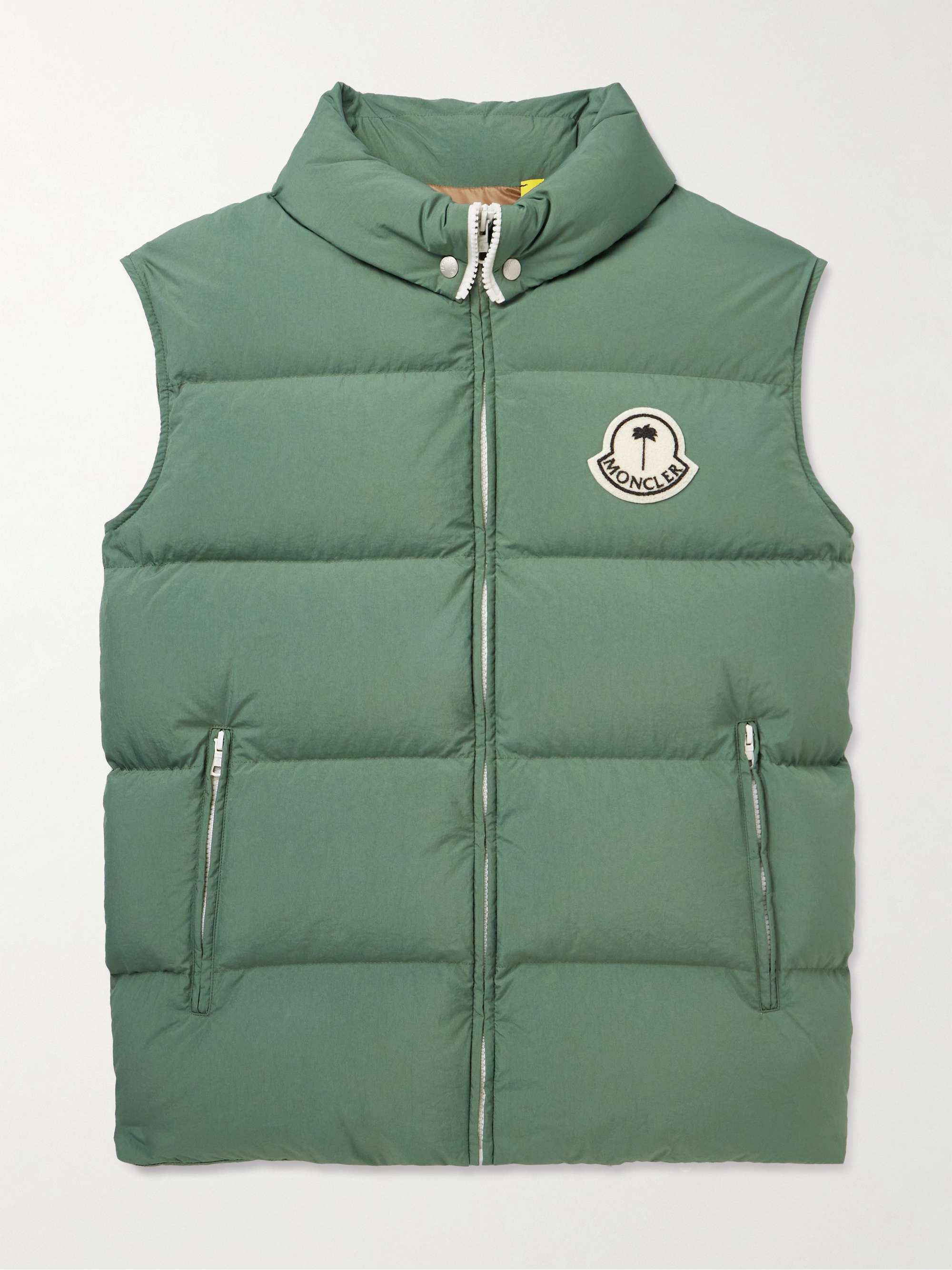 + Palm Angels Rodmar Logo-Appliquéd Quilted Shell Down Gilet view