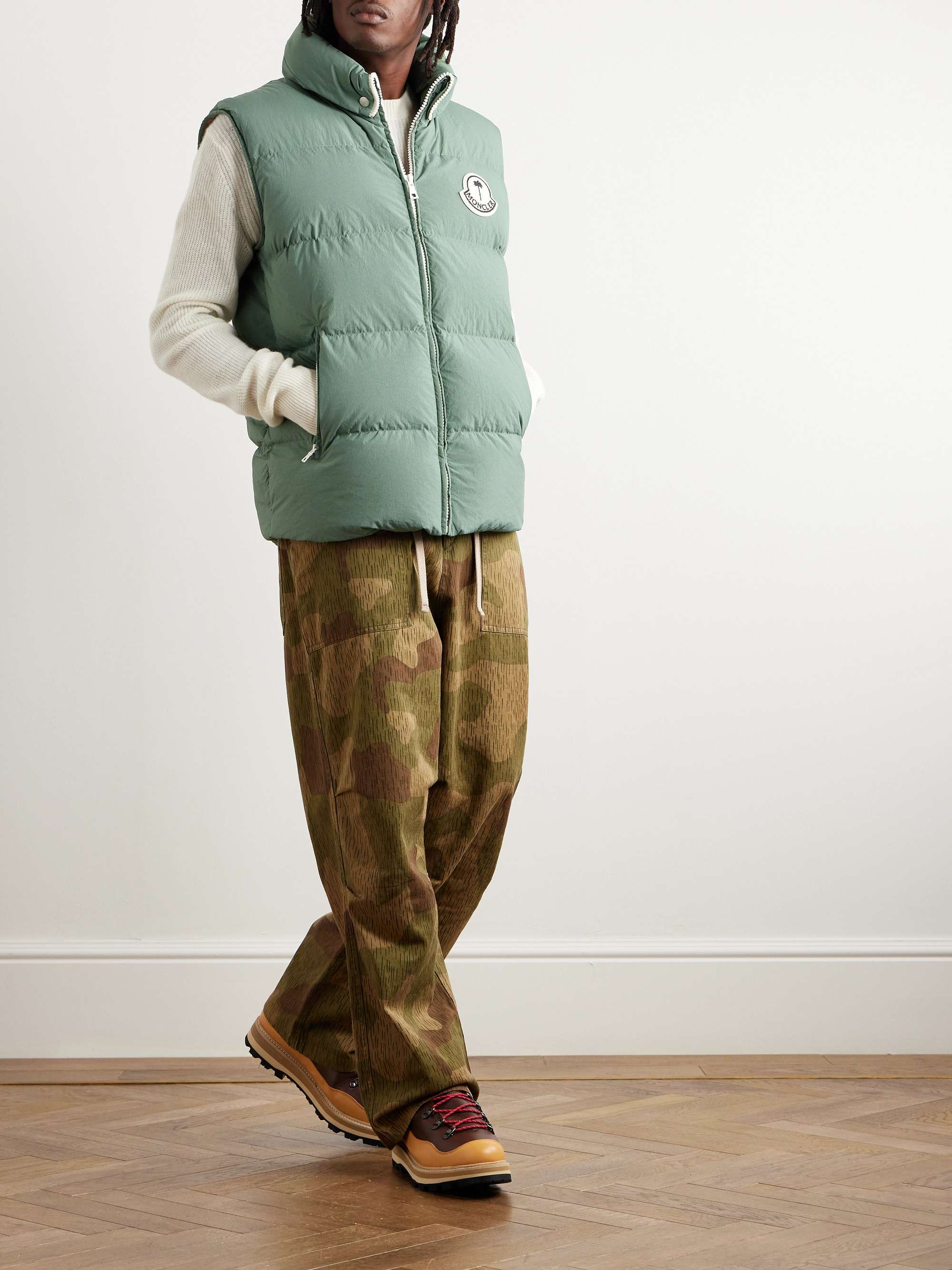 + Palm Angels Rodmar Logo-Appliquéd Quilted Shell Down Gilet view